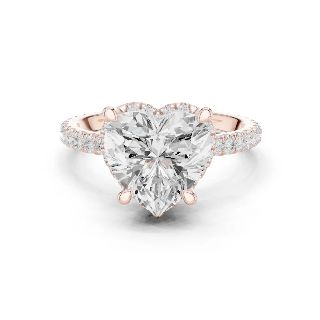 Heart Diamond Hidden Halo Engagement Ring