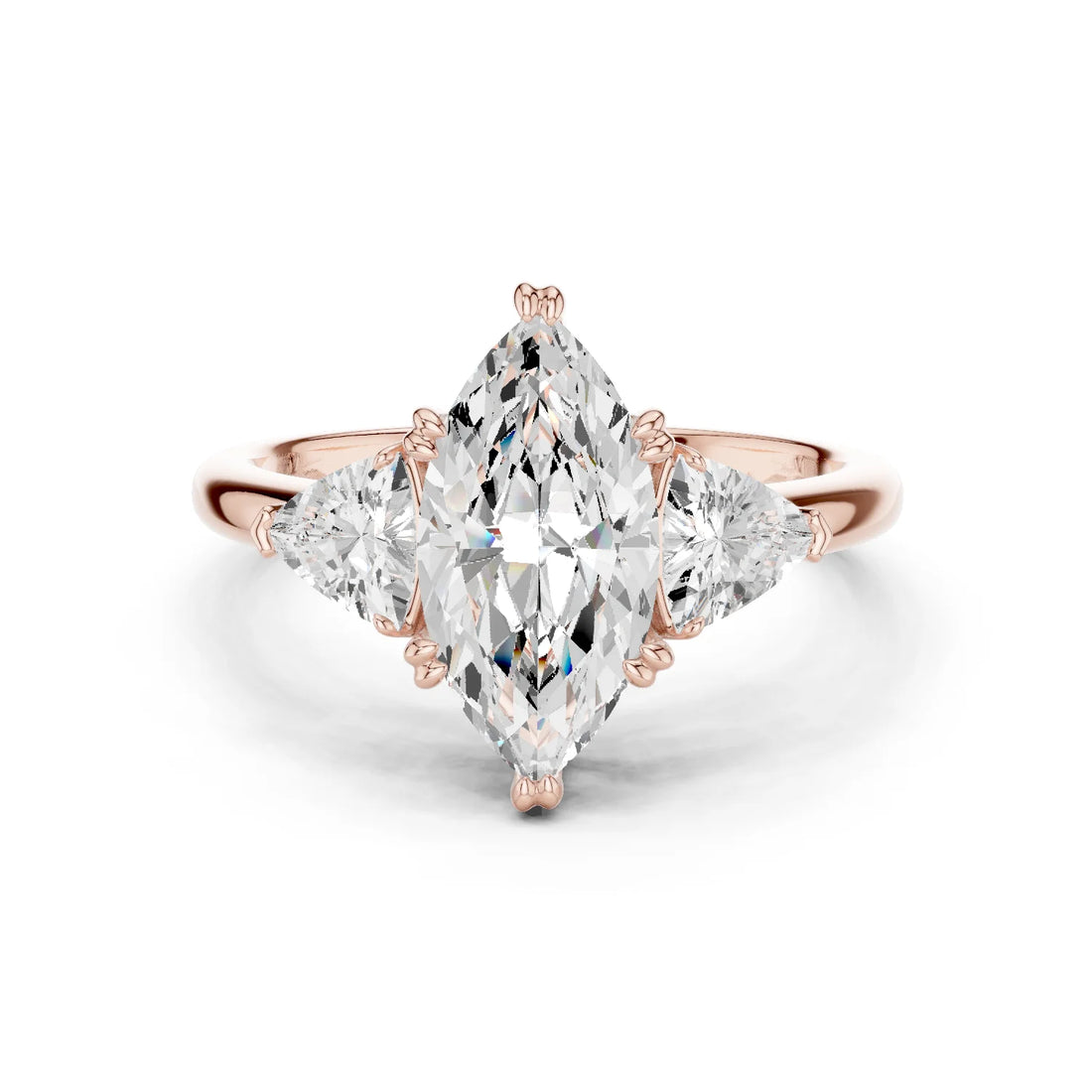 Marquise Cut Diamond Three Stone Engagement Ring
