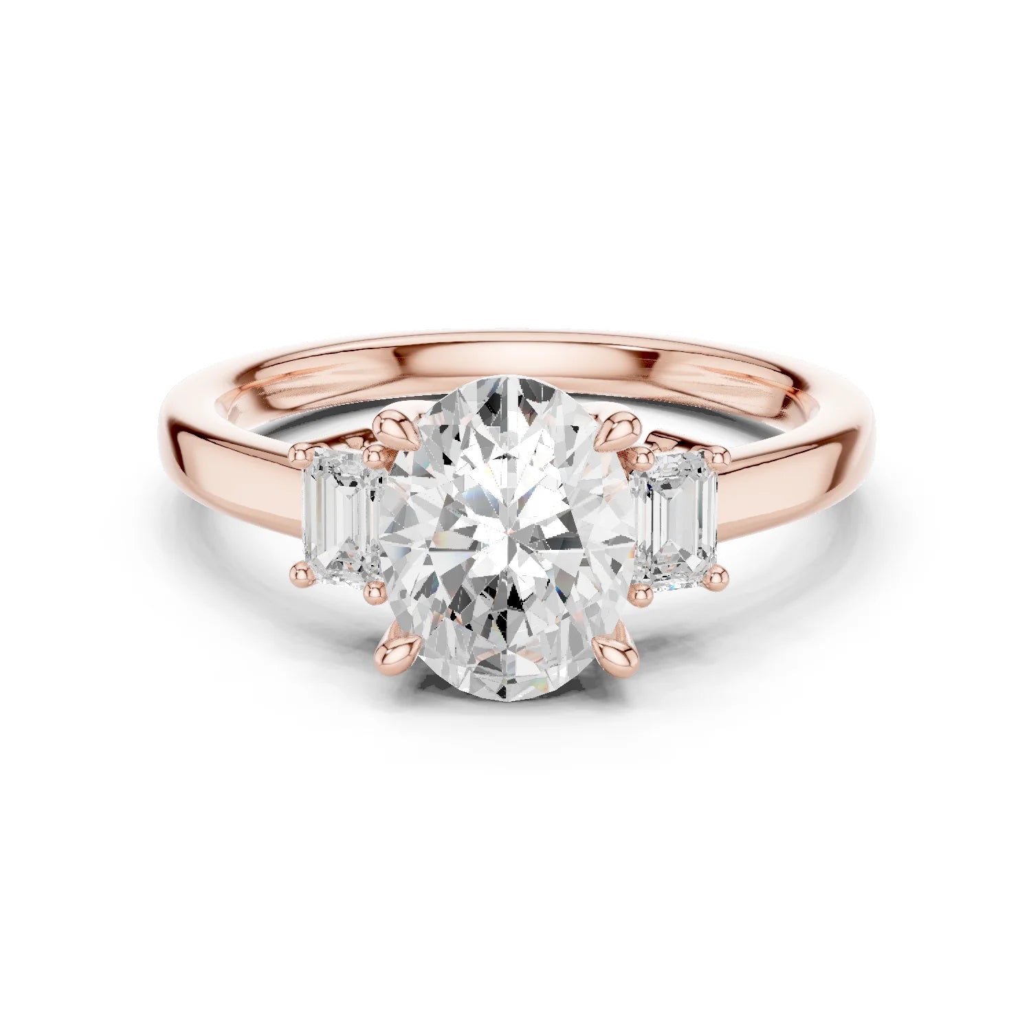Oval Cut Diamond Three-Stone Engagement Ring