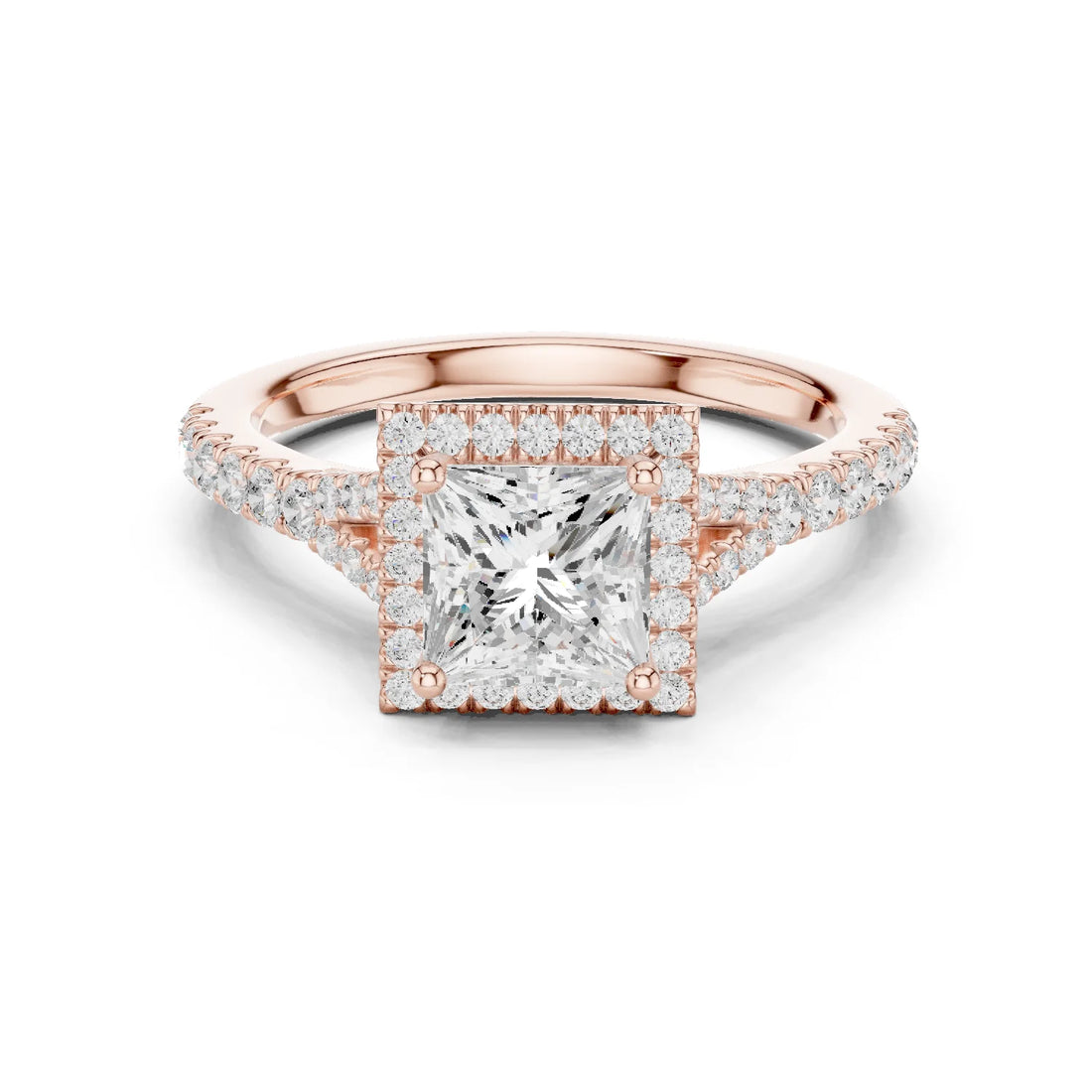 Princess Cut Diamond Halo Engagement Ring