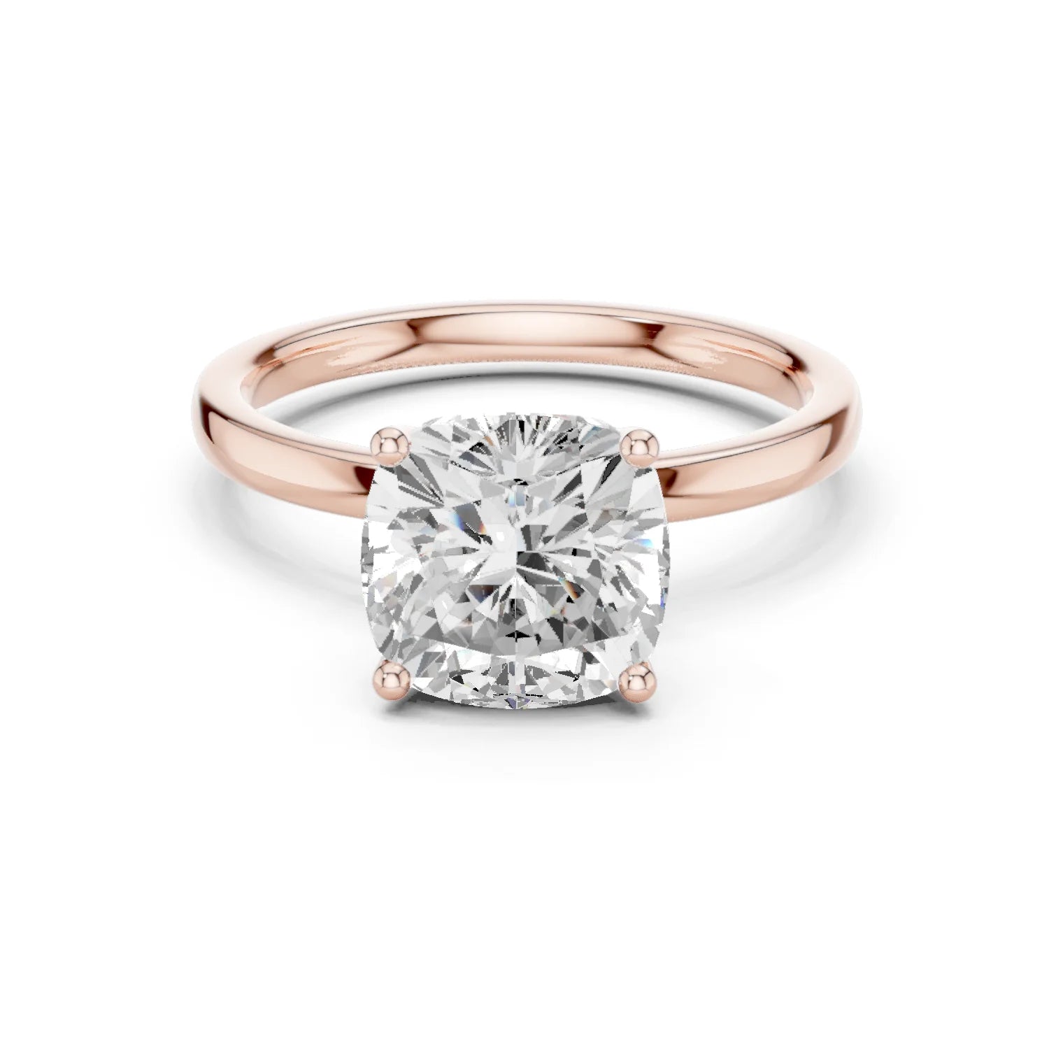 Cushion Cut Diamond Solitaire Engagement Ring