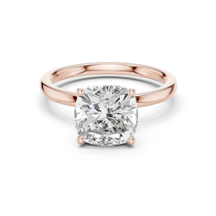 Cushion Cut Diamond Solitaire Engagement Ring