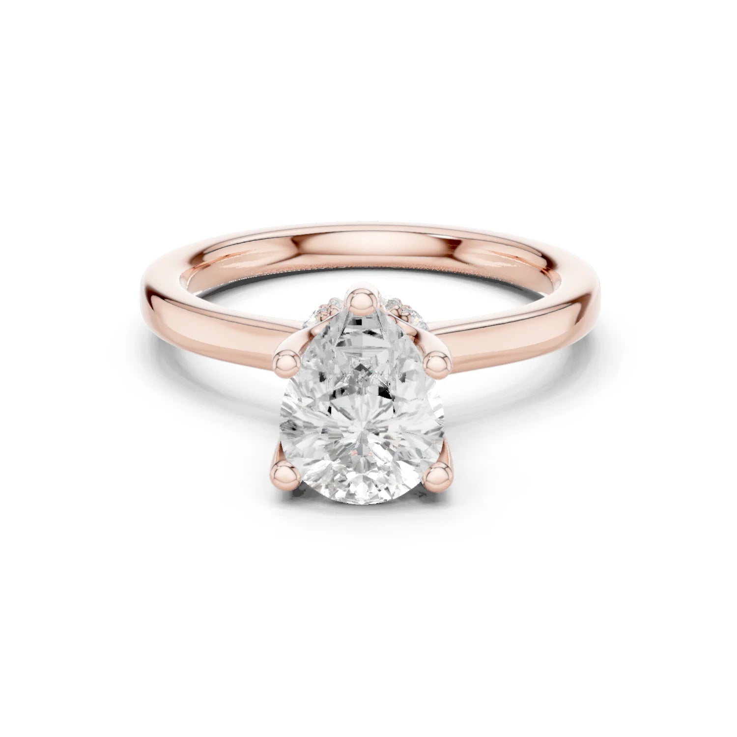 Pear Shape Diamond Hidden Halo Engagement Ring