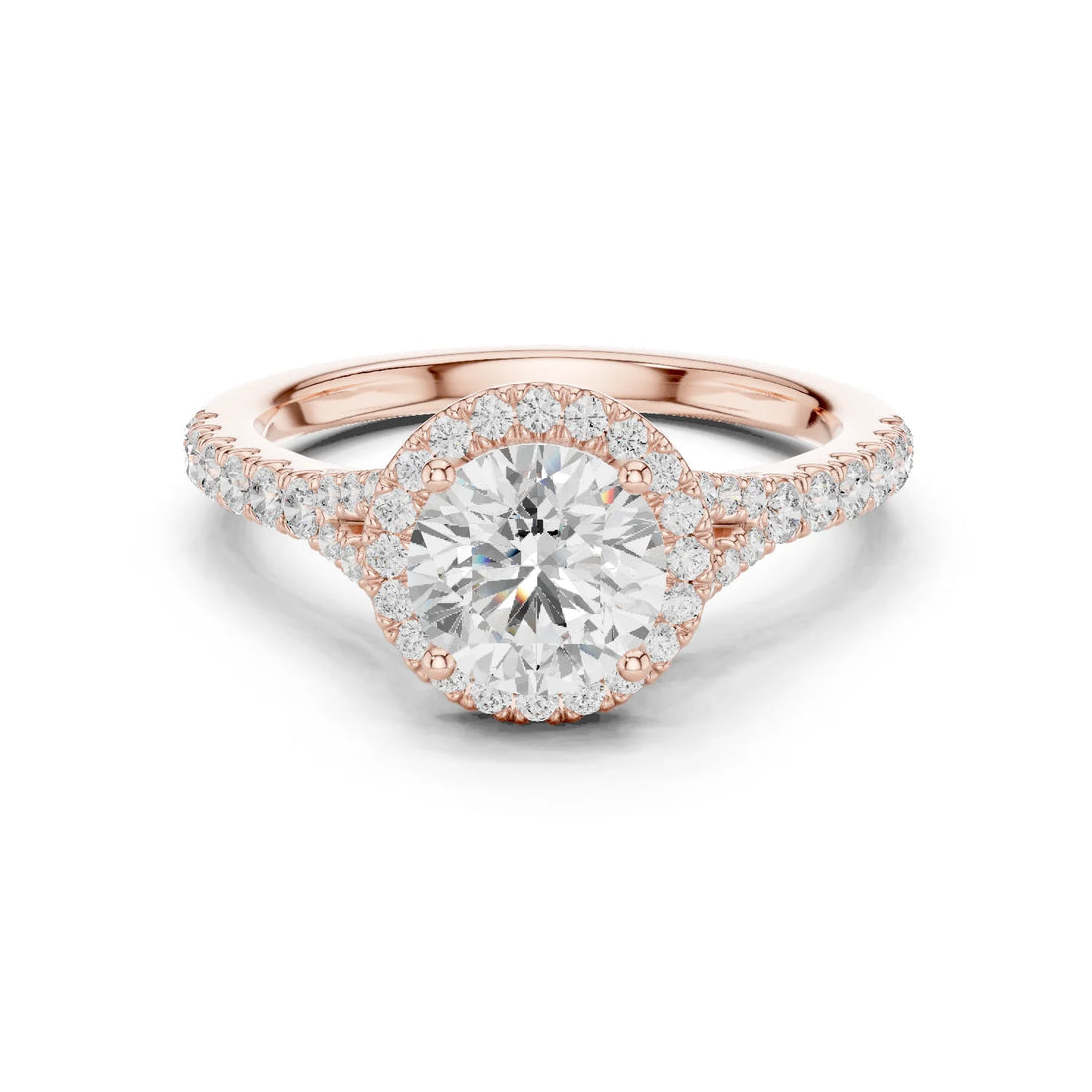 Round Cut Diamond Halo Engagement Ring