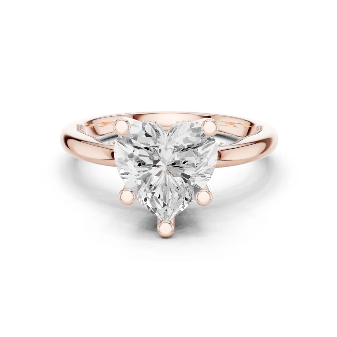 Hidden Halo Heart Cut Diamond Engagement Ring