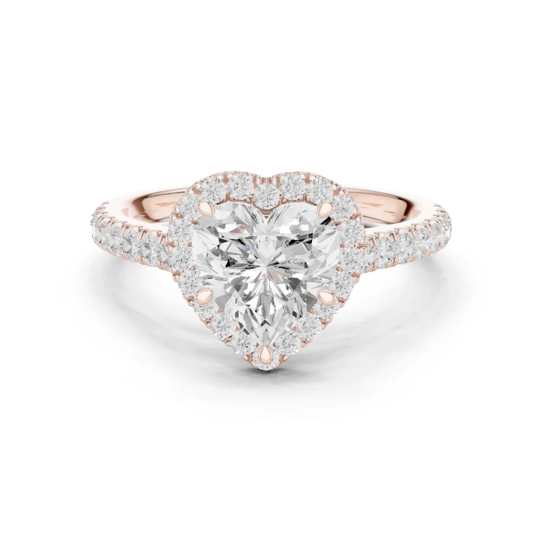 Heart Shape Diamond Halo Engagement Ring