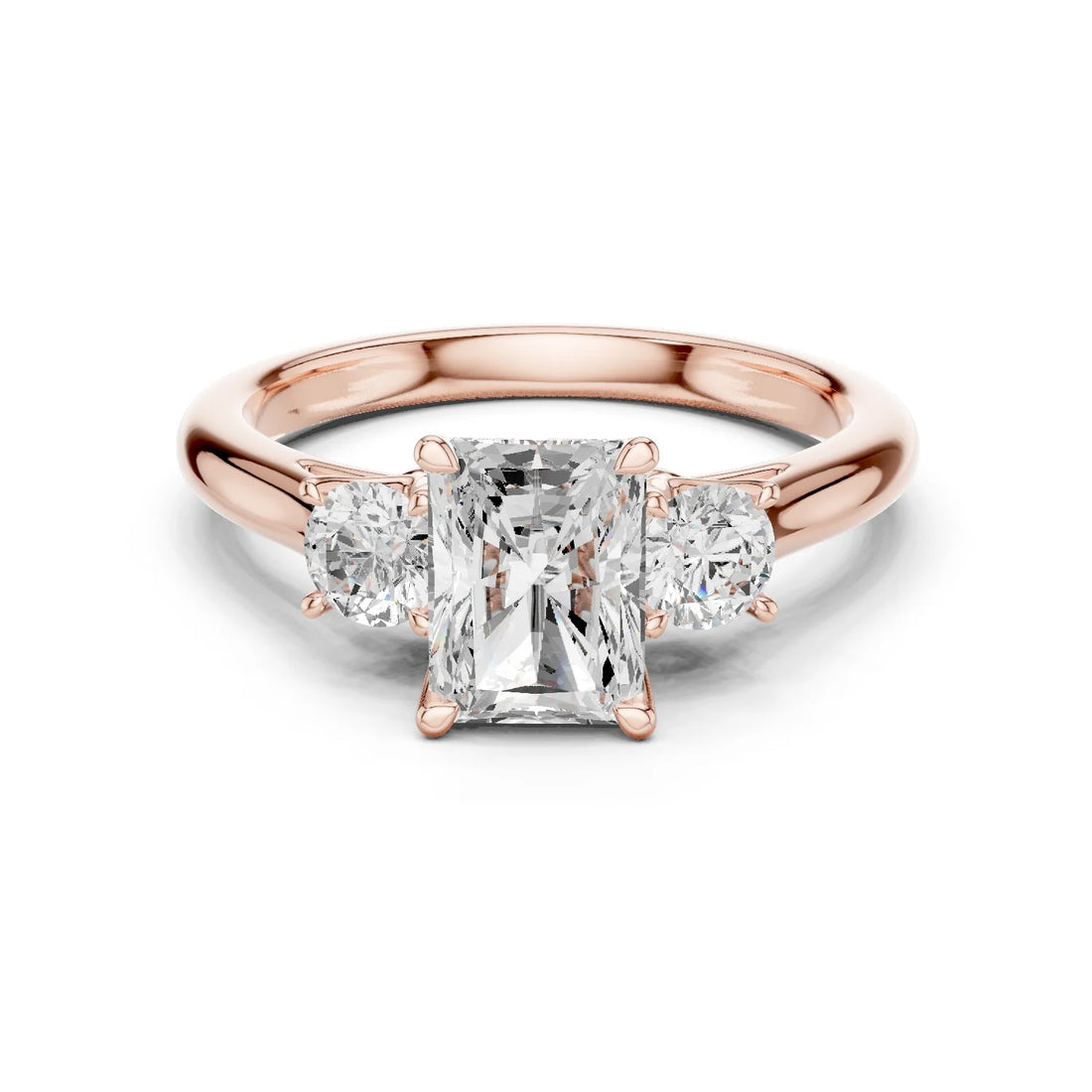 Radiant Diamond Three-Stone Engagement Ring