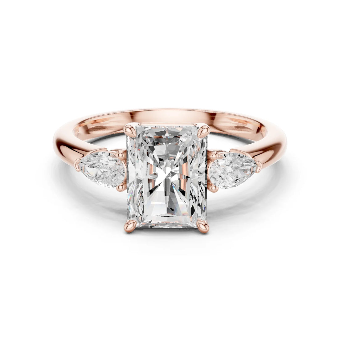 Radiant Cut Diamond Three-Stone Engagement Ring
