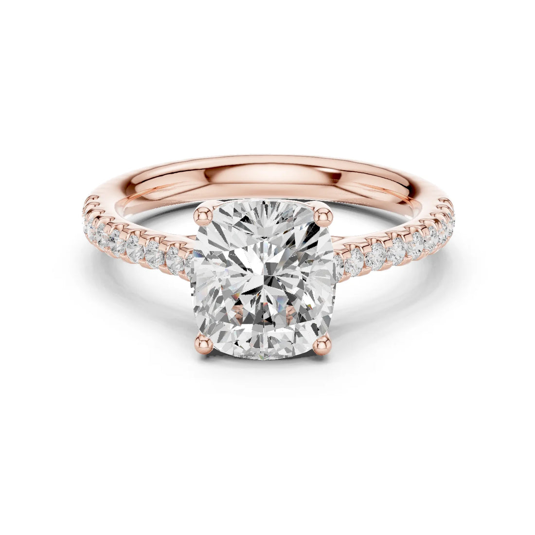 Cushion-Cut Diamond Engagement Ring with Split Shank