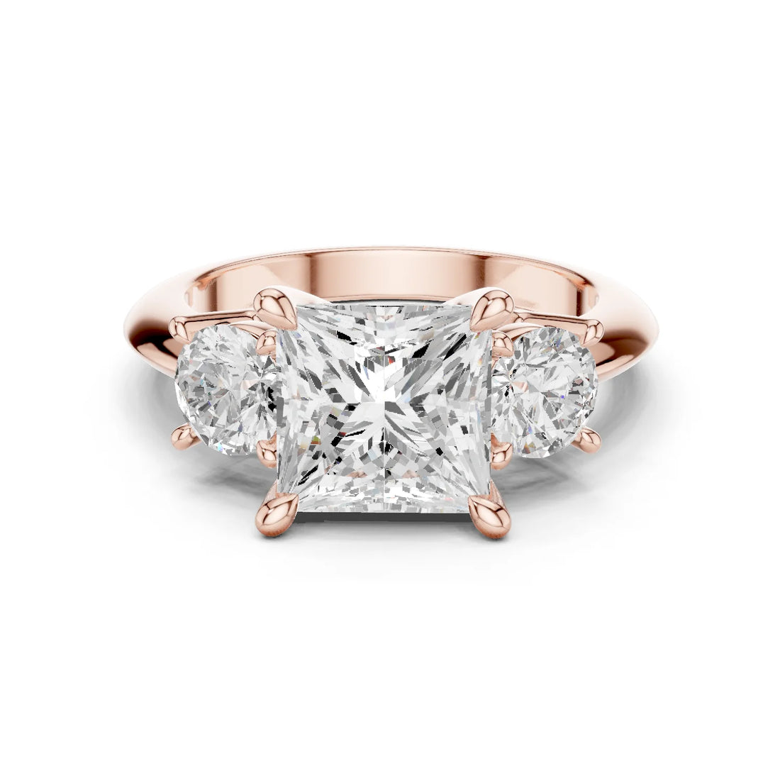 Princess Cut Diamond Three-Stone Engagement Ring