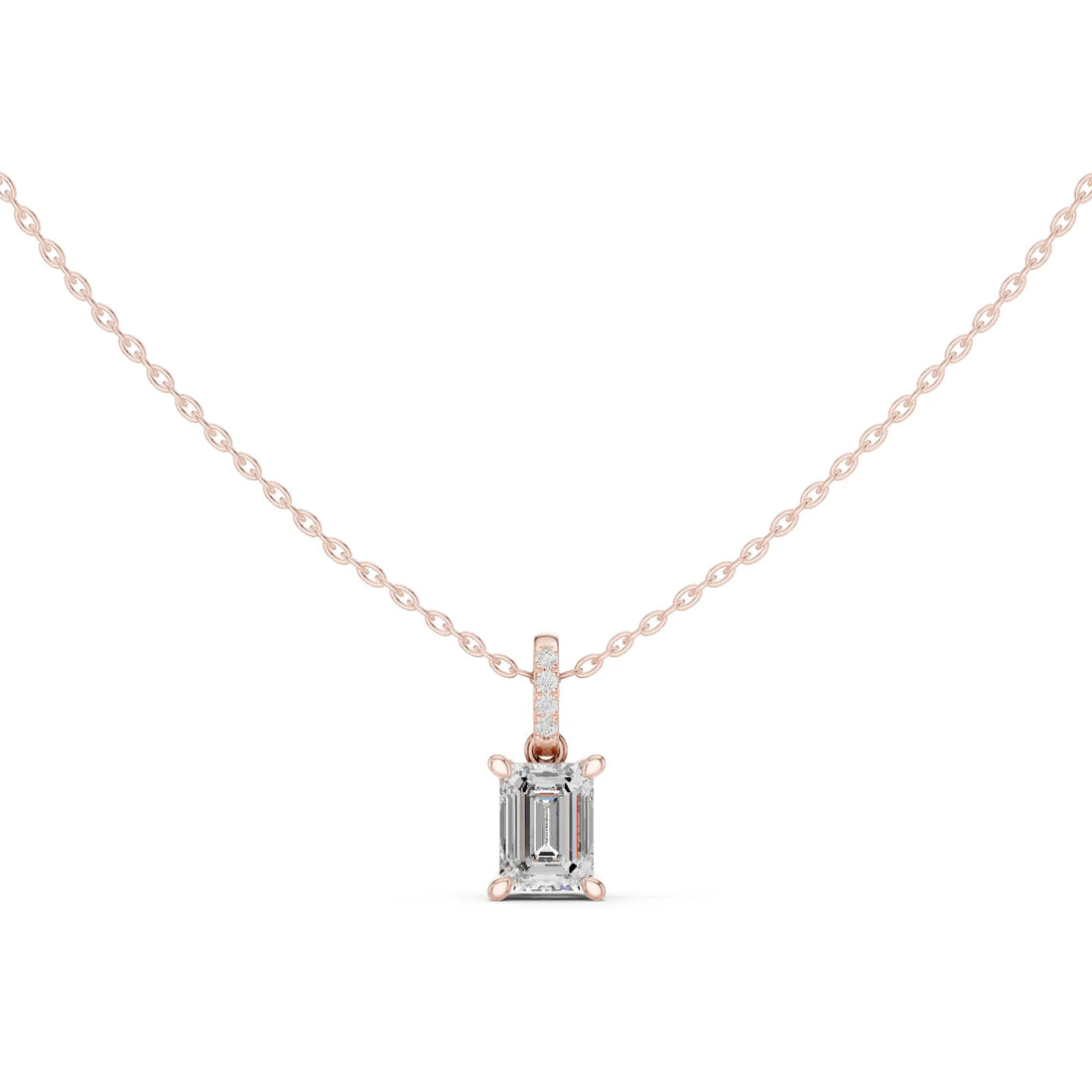 Verona Emerald Solitaire Diamond Pendant