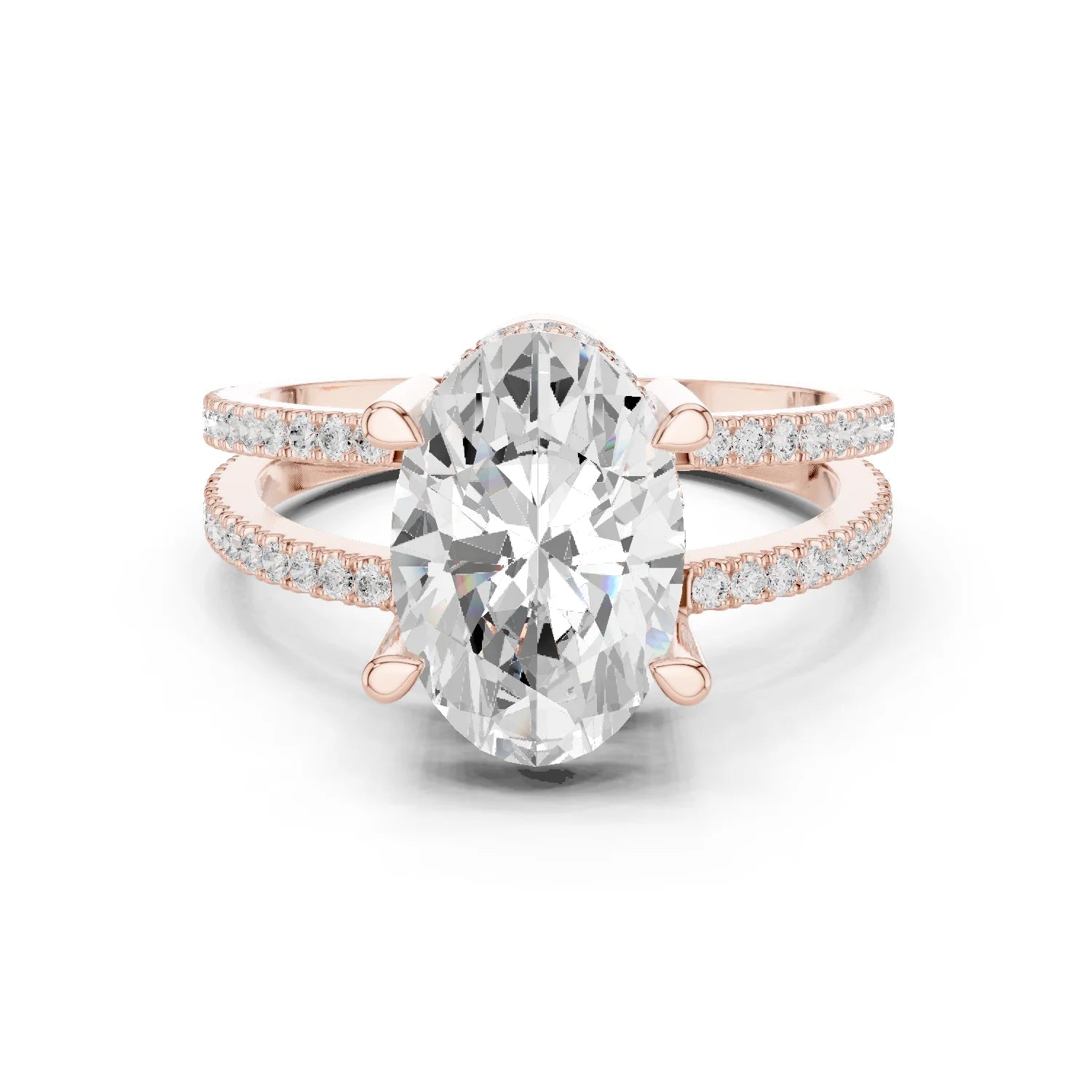 Oval Cut Diamond Split Shank Engagement Ring