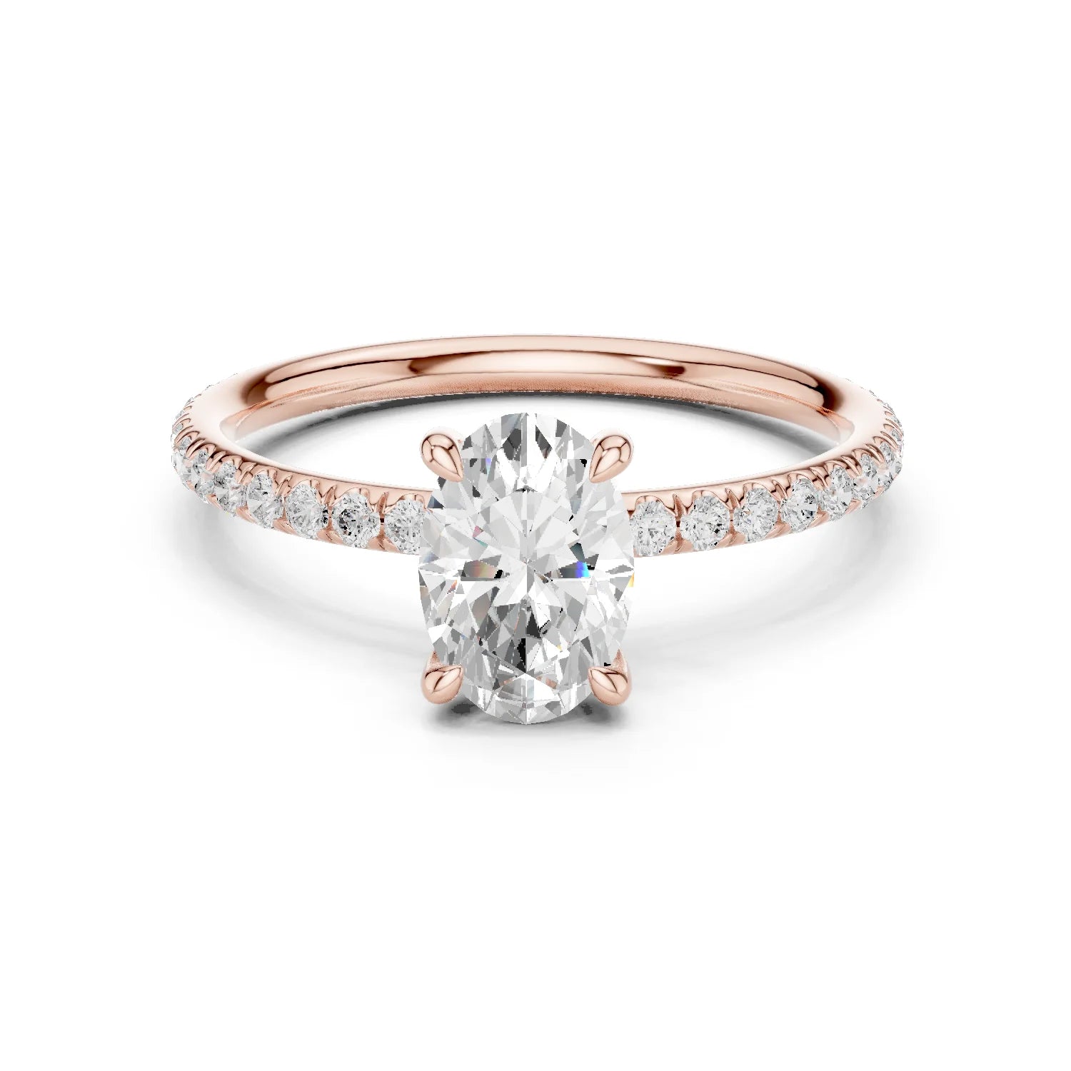 Oval Cut Diamond Pave Engagement Ring