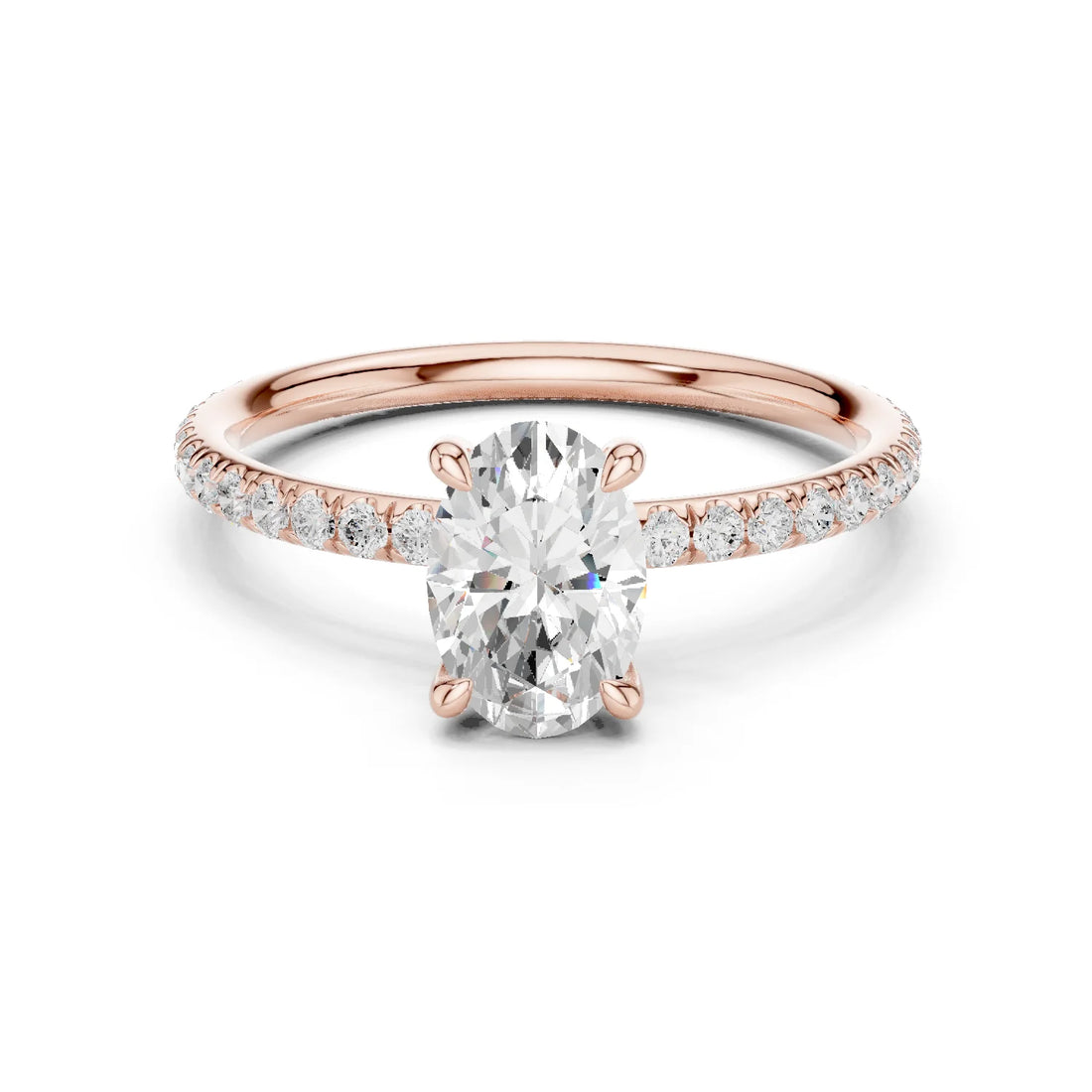 Oval Cut Diamond Pave Engagement Ring