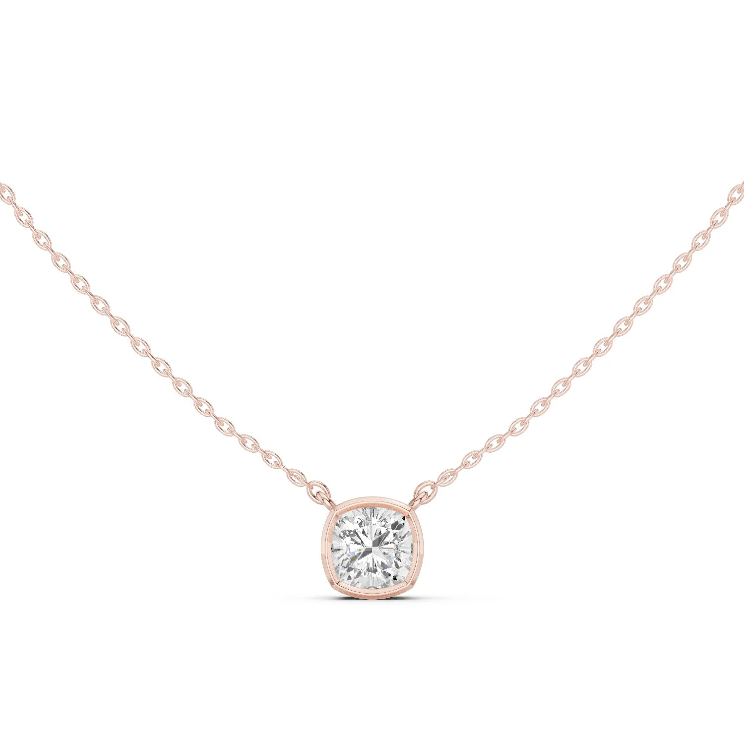 Aurora Cushion Bezel Diamond Pendant