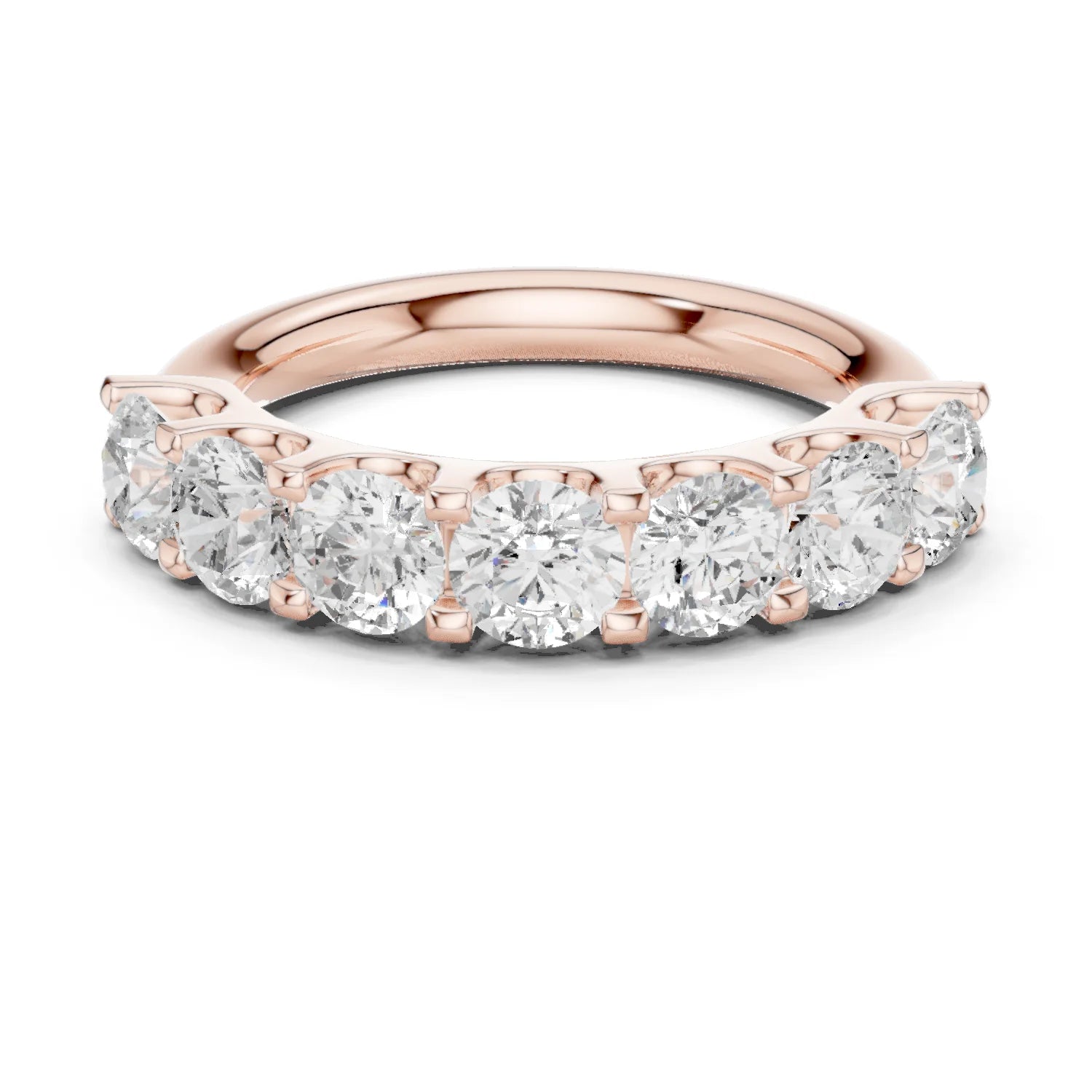 Round Diamond Half Eternity Band