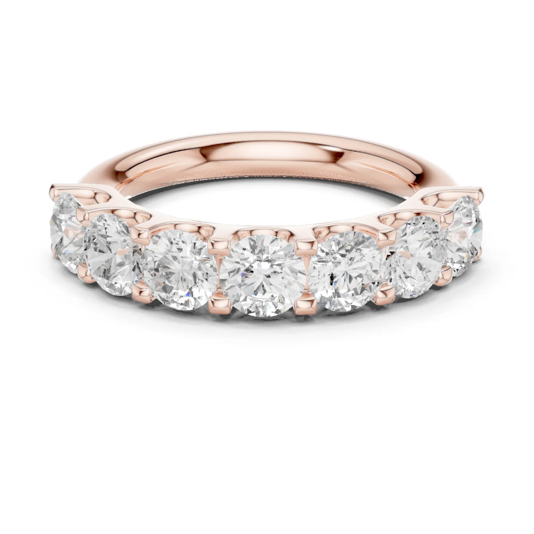 Round Diamond Half Eternity Band