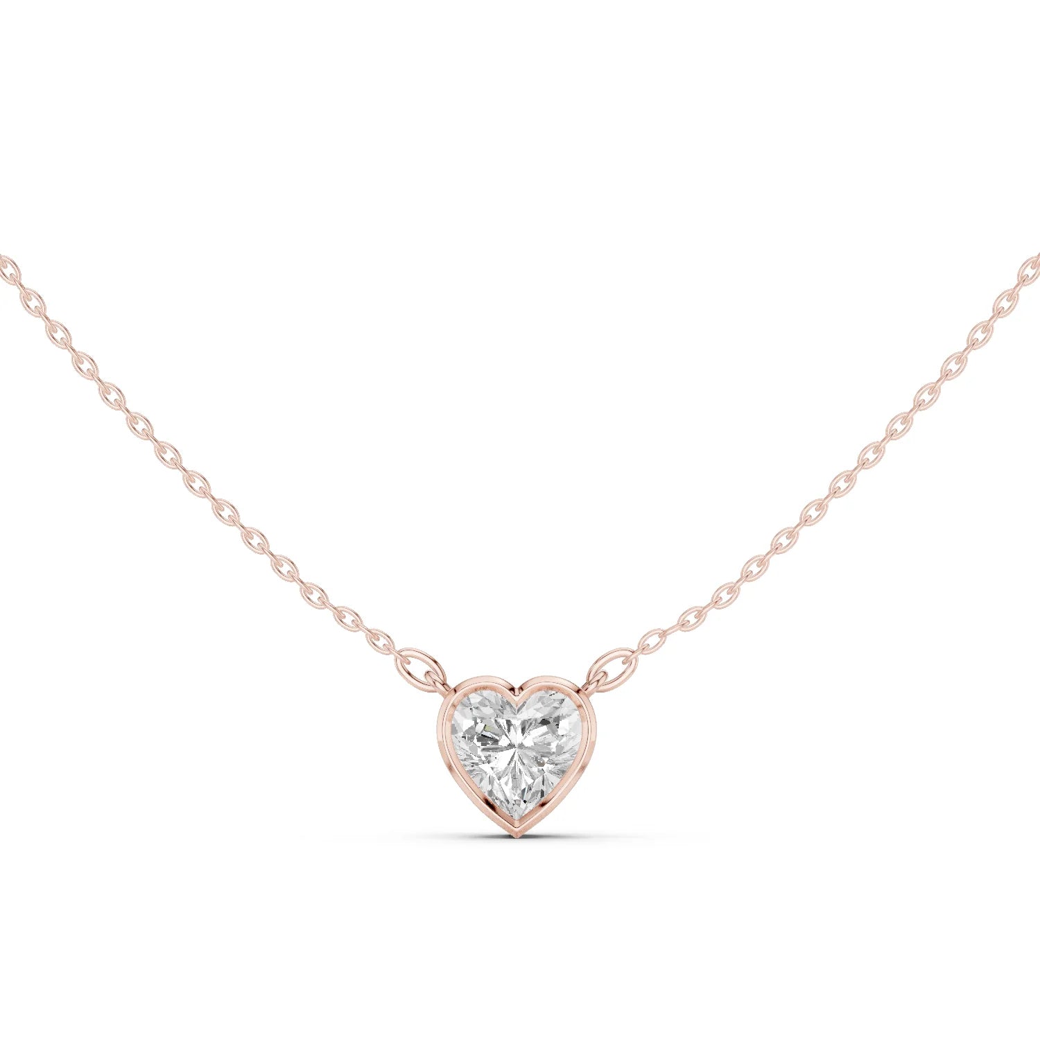 Heart Aura Bezel Solitaire Diamond Pendant