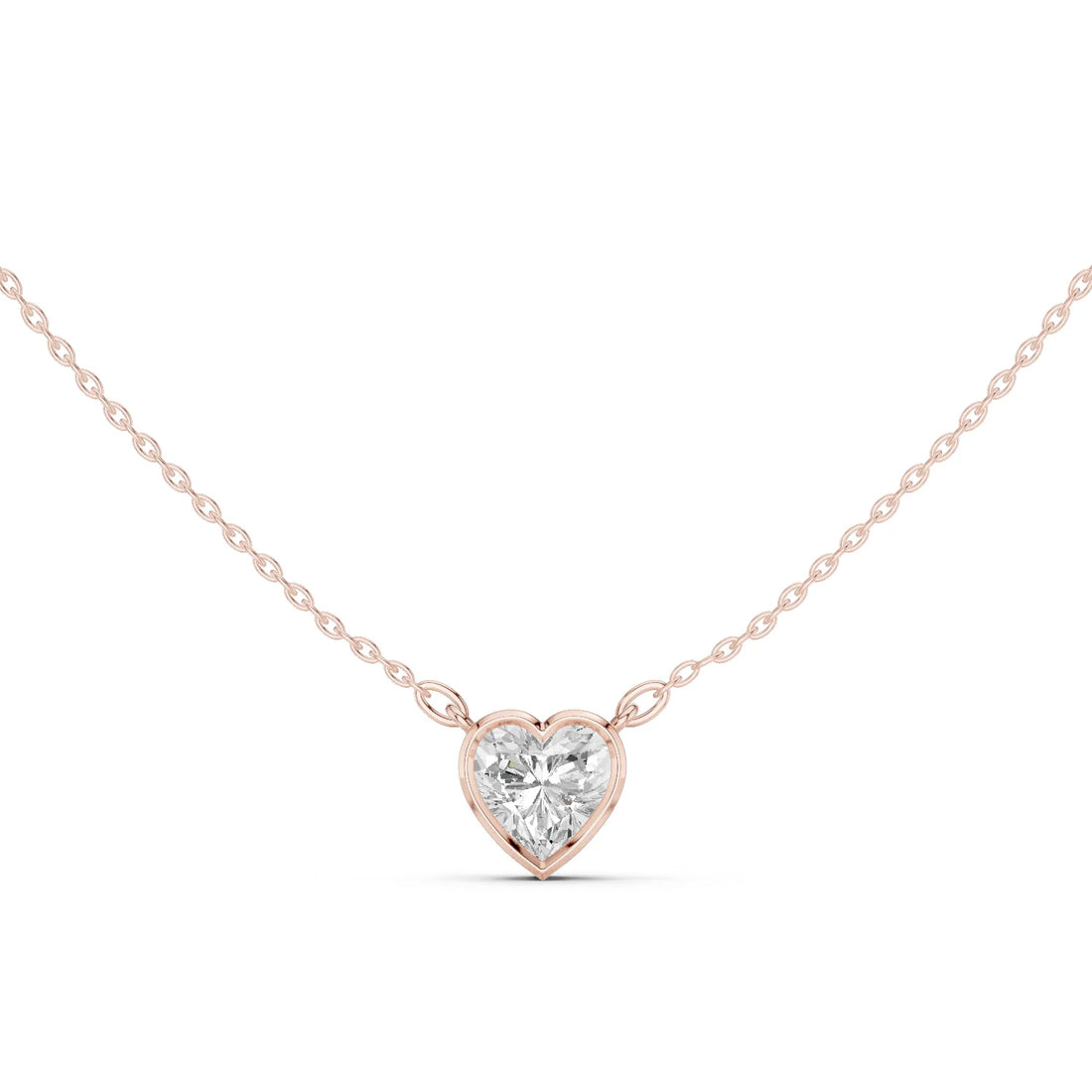 Heart Aura Bezel Solitaire Diamond Pendant