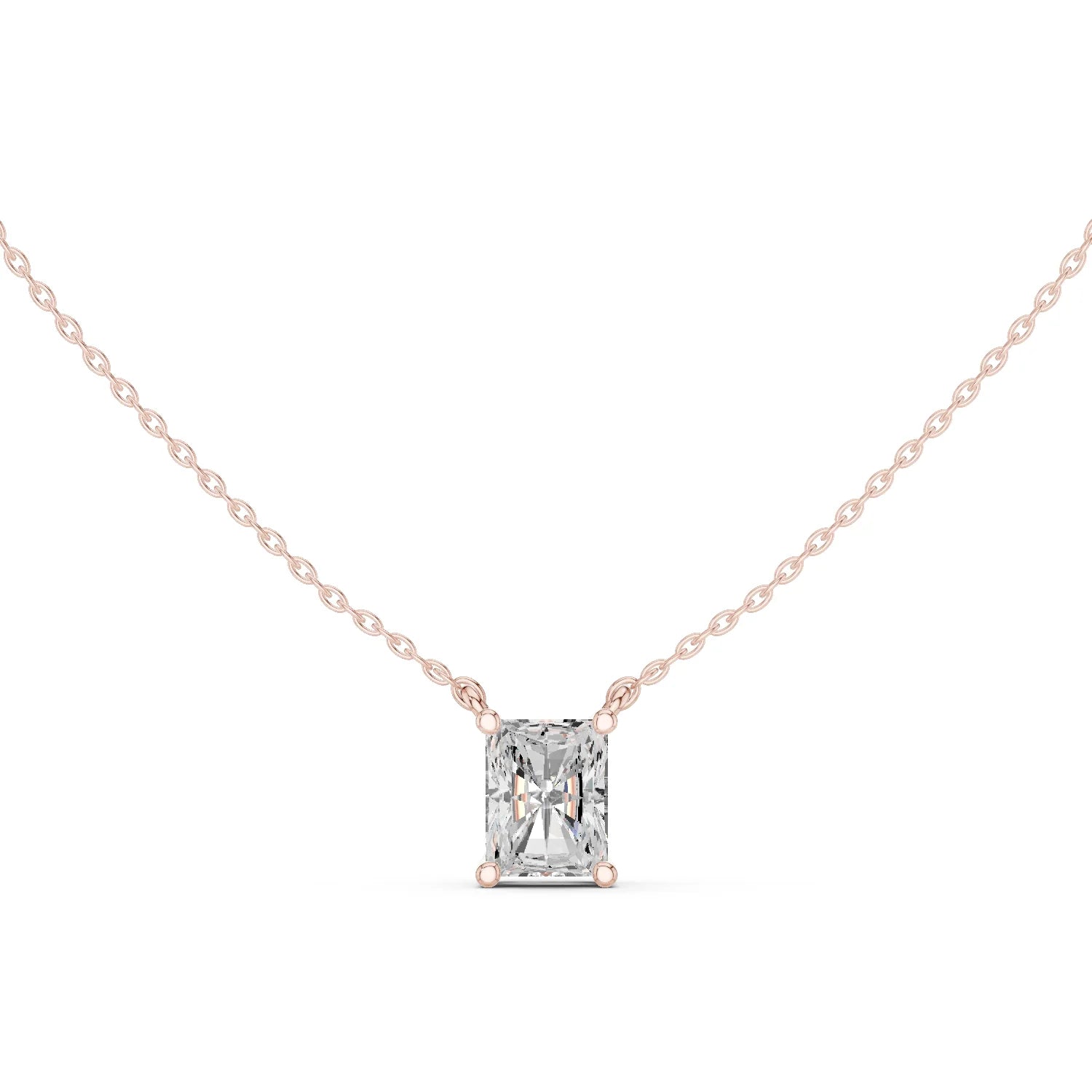 Radiant Grace Solitaire Diamond Pendant