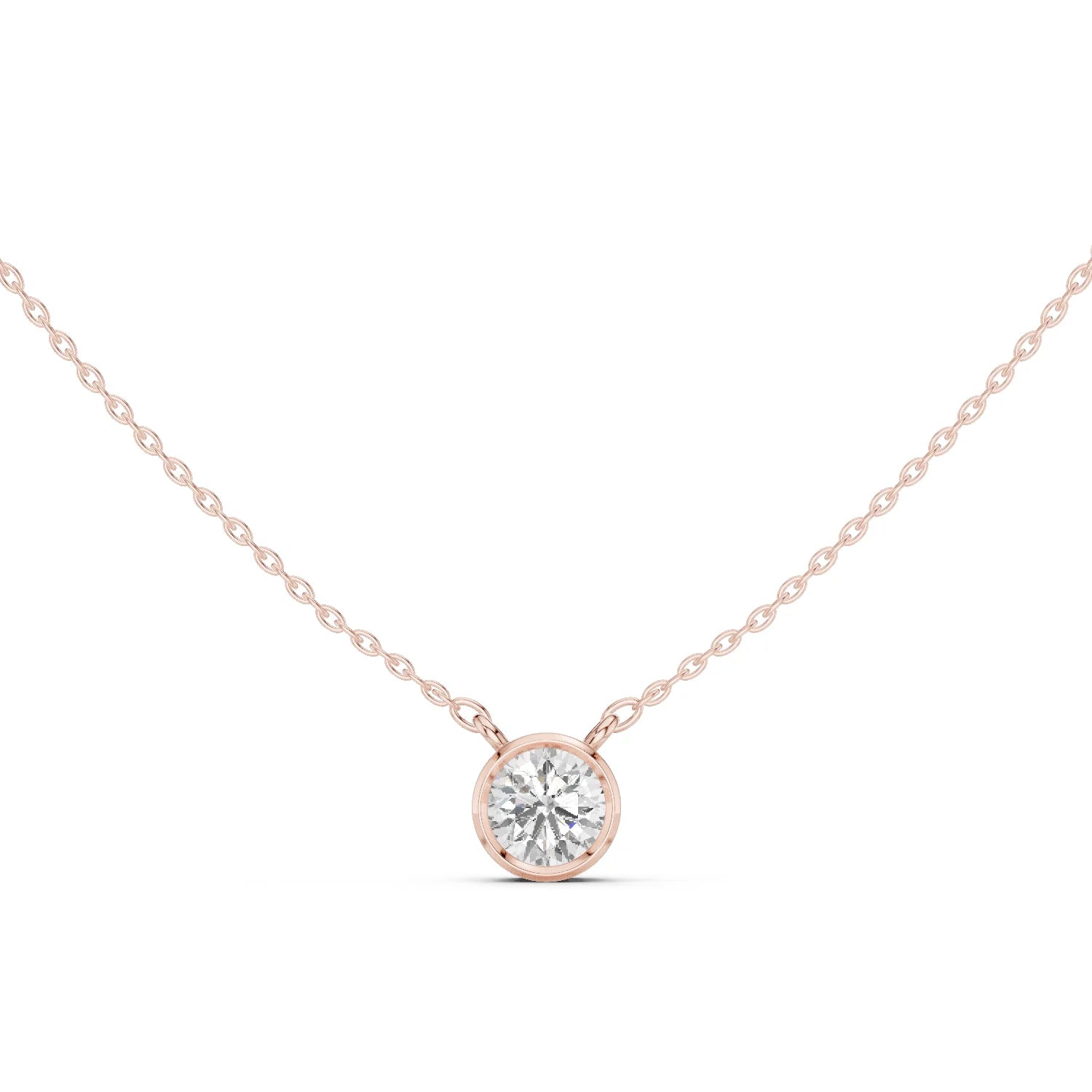 Aurelia Round Bezel Solitaire Diamond Pendant