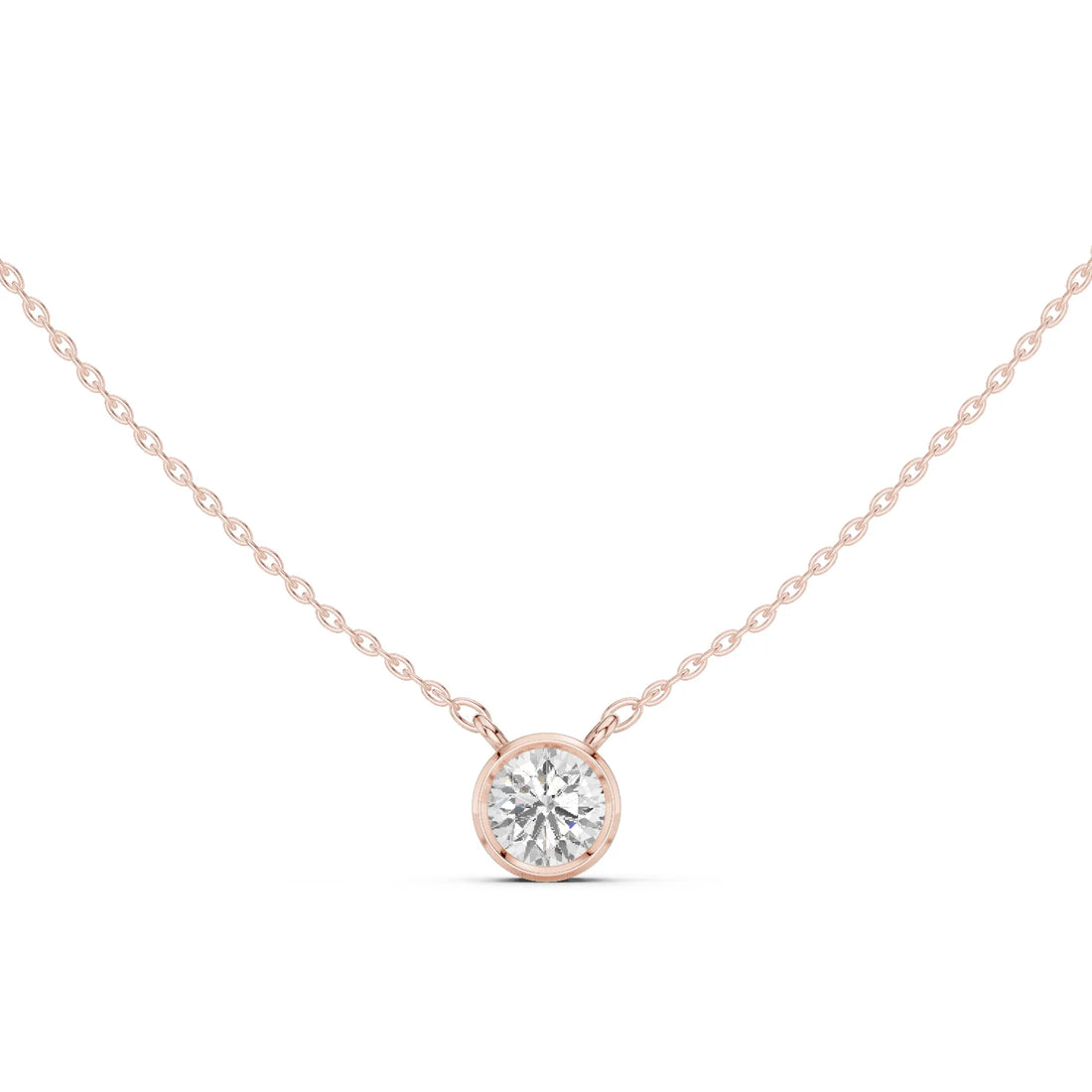 Aurelia Round Bezel Solitaire Diamond Pendant