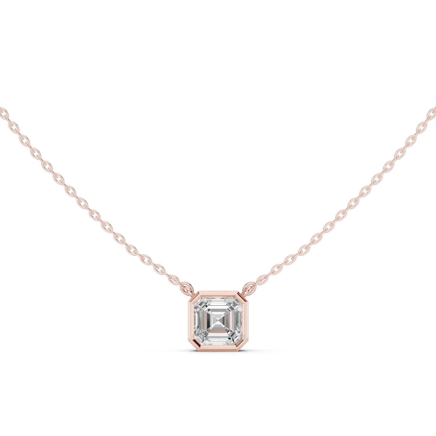 Celestia Asscher Bezel Diamond Pendant