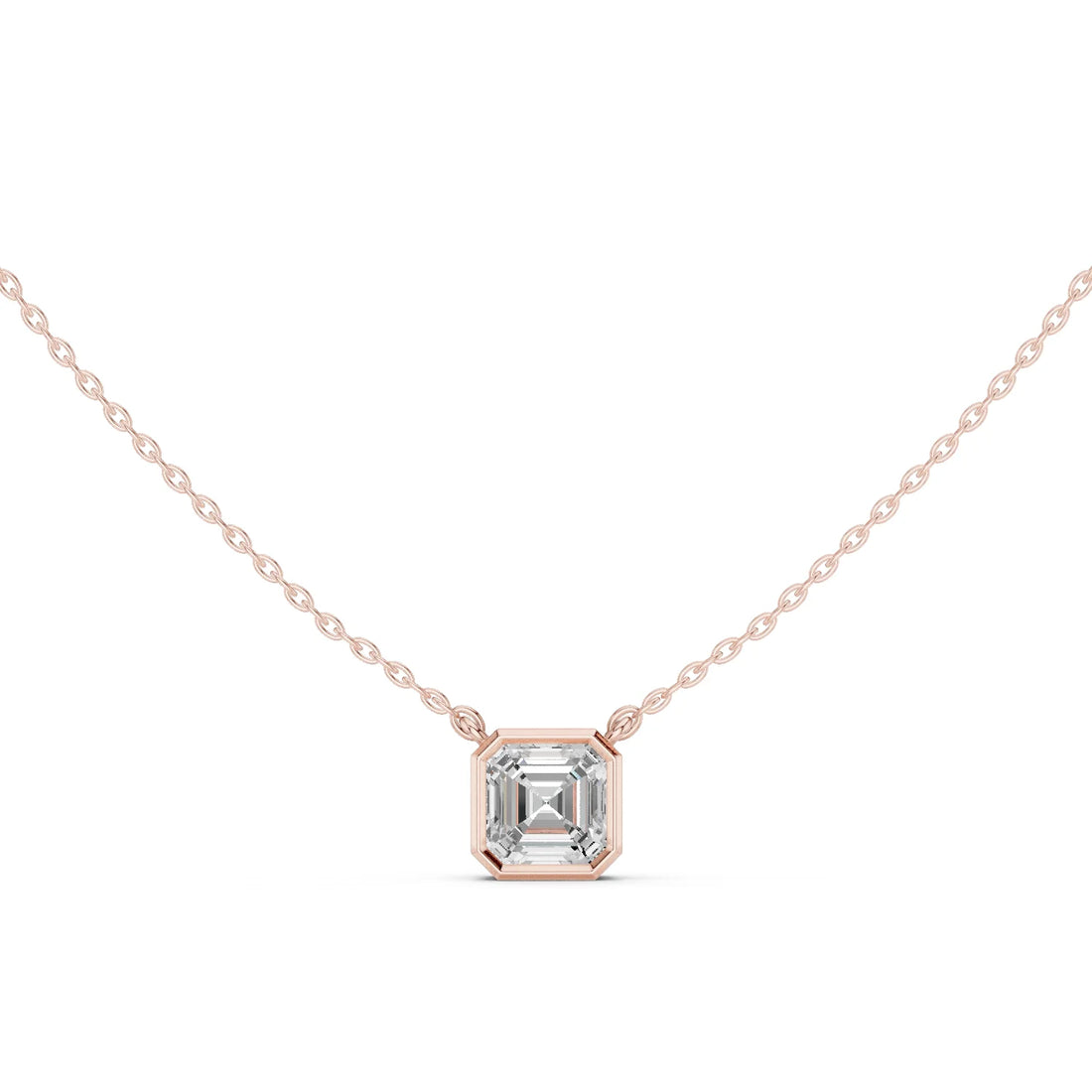 Celestia Asscher Bezel Diamond Pendant