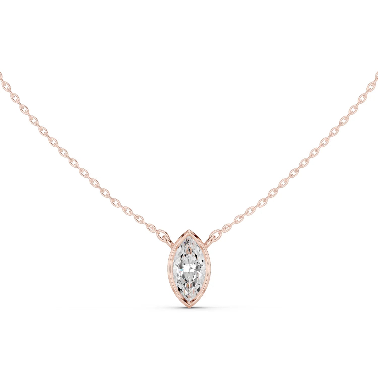 Marquisa Marquise Bezel Solitaire Diamond Pendant