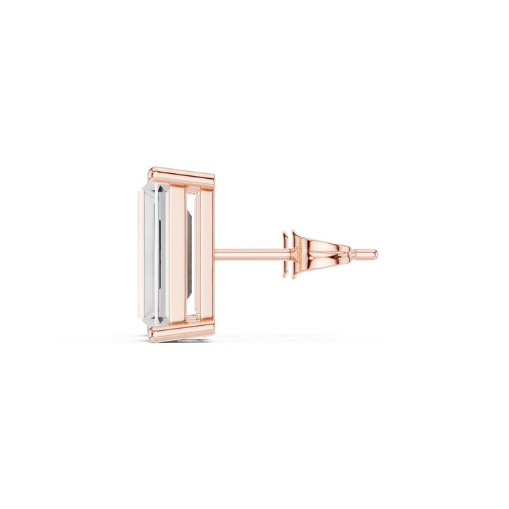 Emerald Cut Solitaire Diamond Stud Earrings