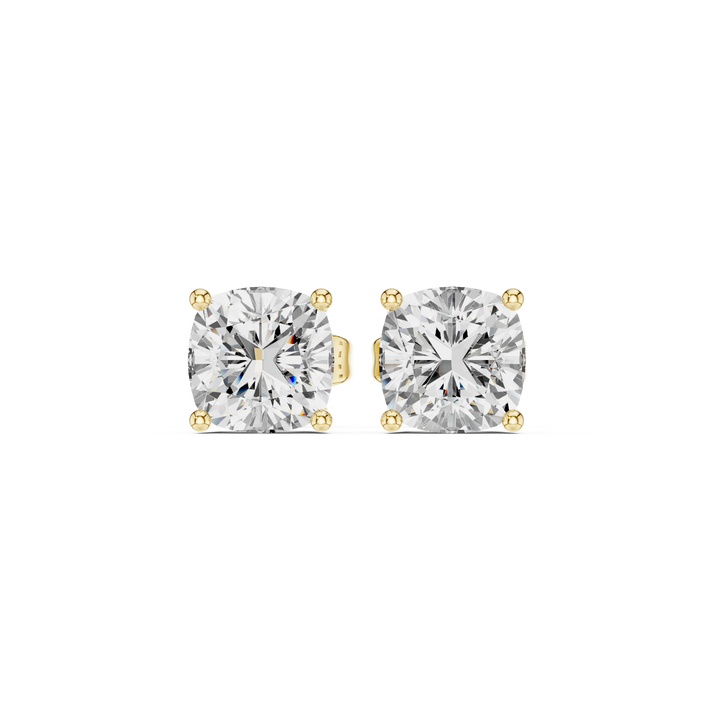 Cushion Cut Solitaire Diamond Stud Earrings