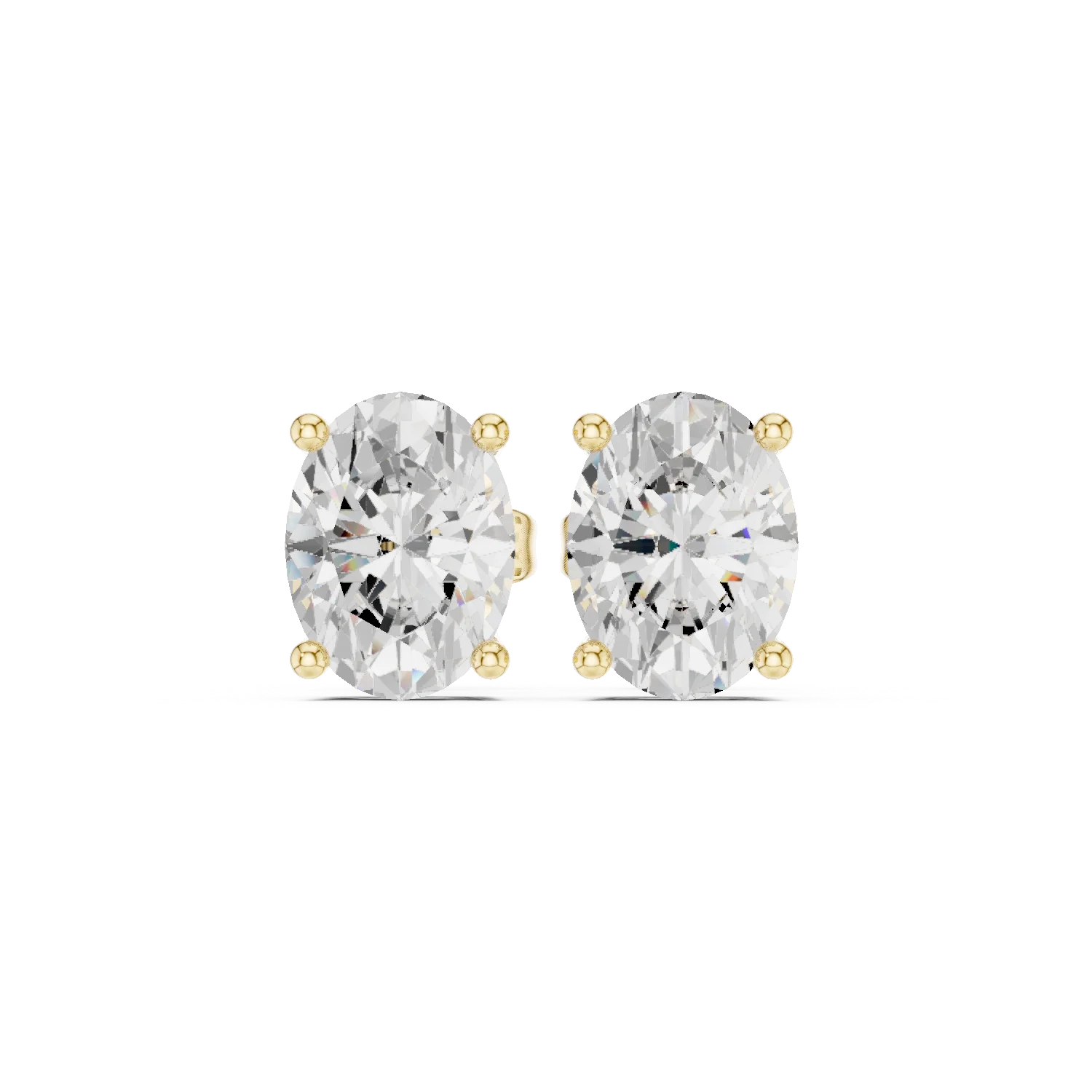 Timeless Oval Solitaire Diamond Stud Earrings