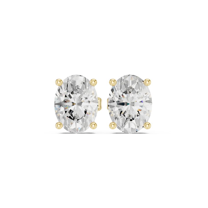 Timeless Oval Solitaire Diamond Stud Earrings