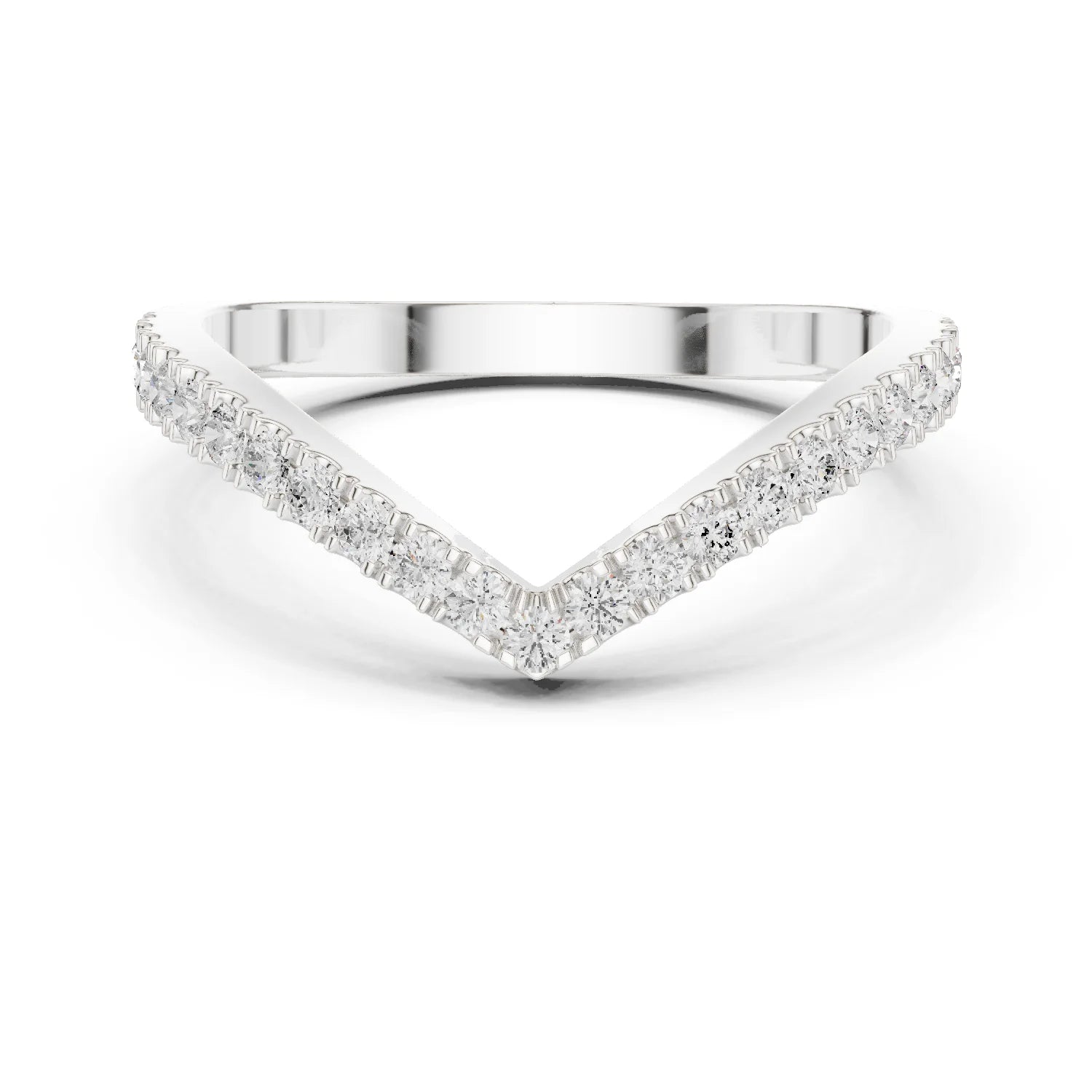 V Shaped Diamond Pave Band