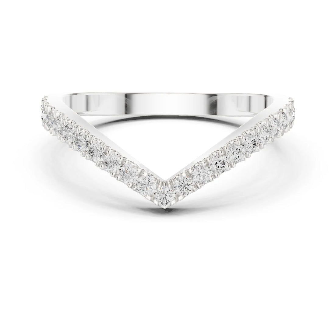 V Shaped Diamond Pave Band