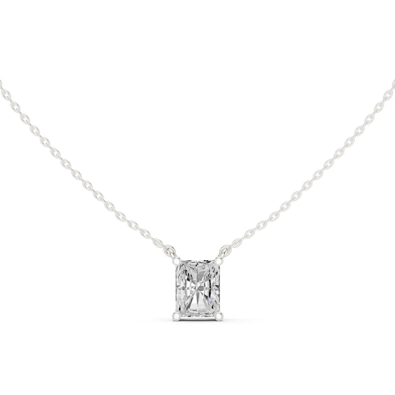 Radiant Grace Solitaire Diamond Pendant