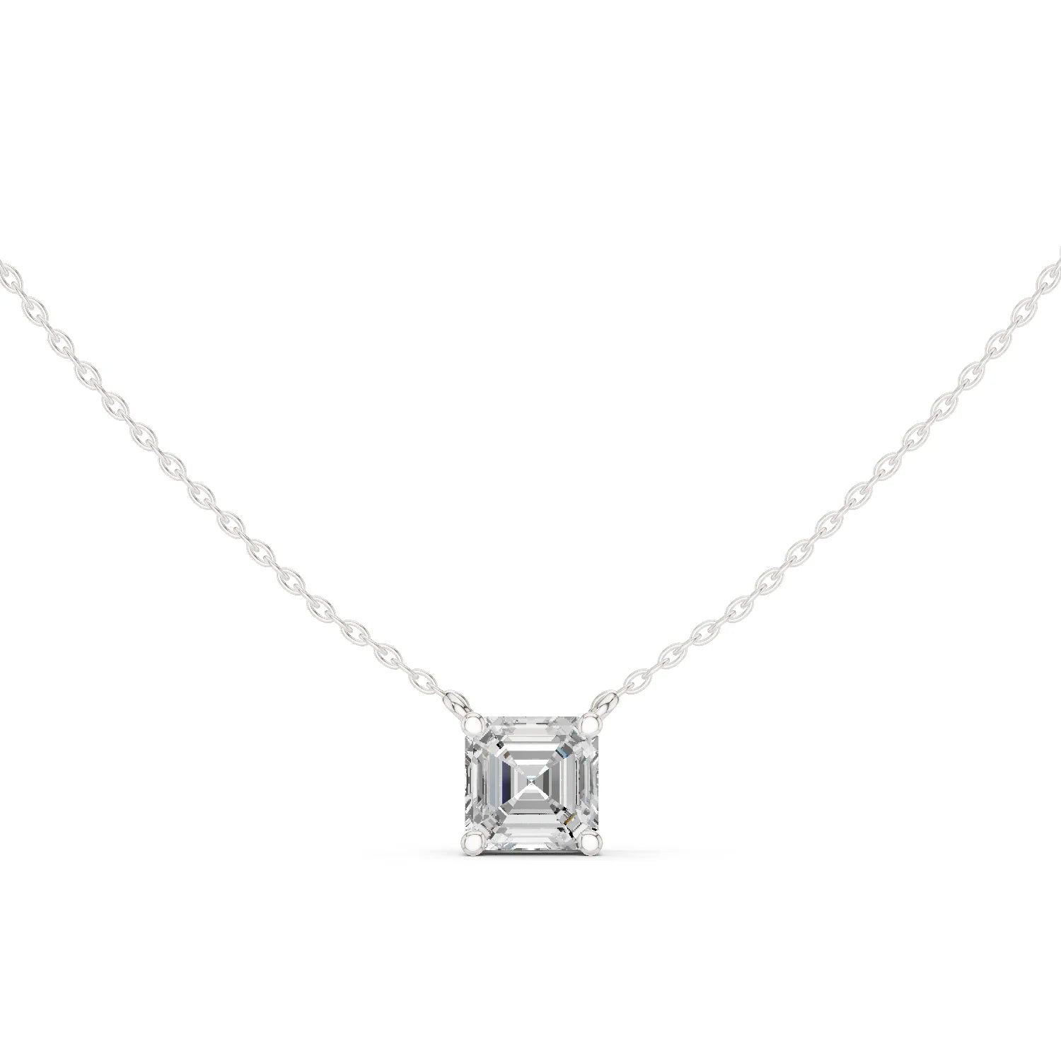 Asscher Aura Solitaire Diamond Pendant