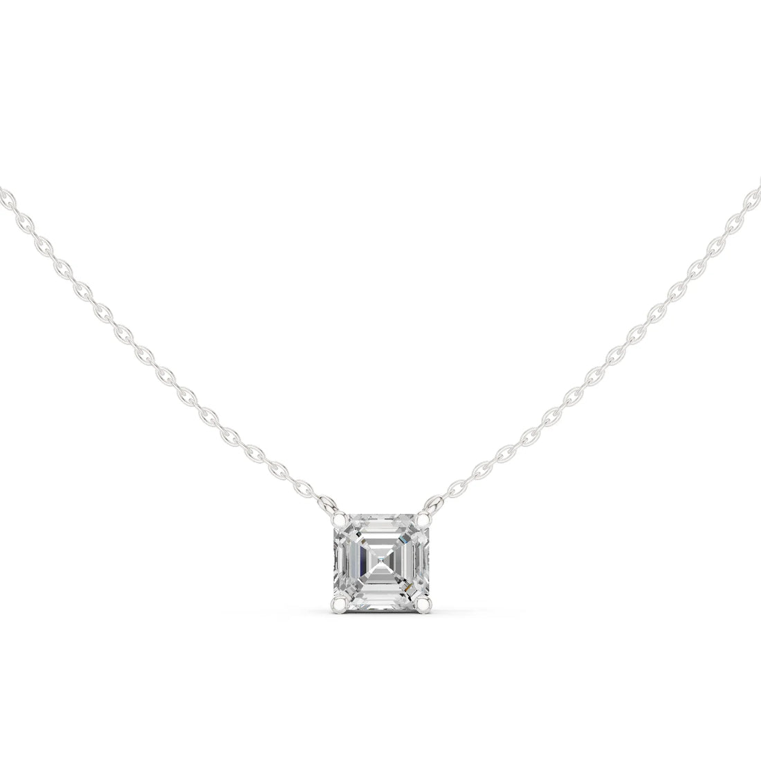 Asscher Aura Solitaire Diamond Pendant
