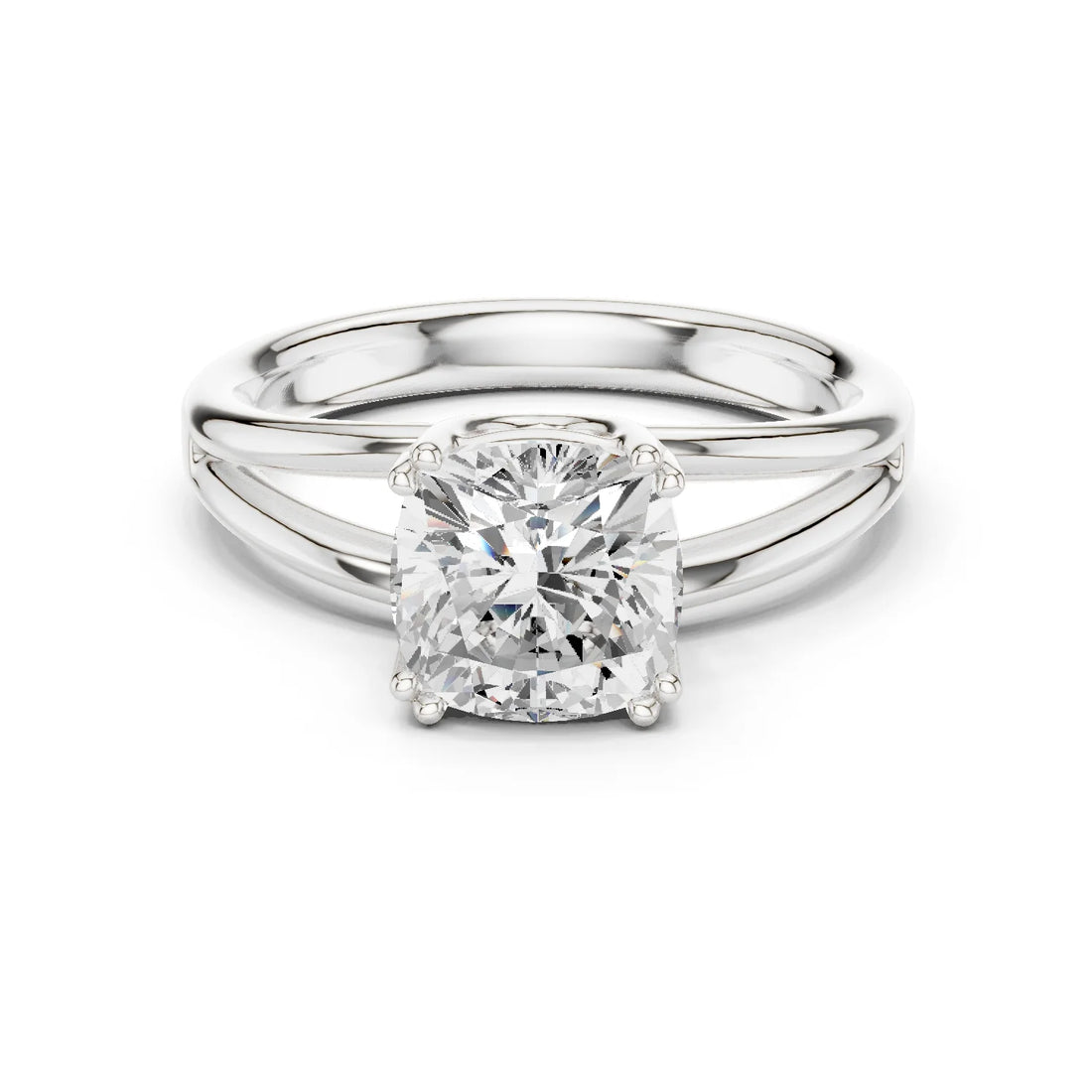 Cushion Shape Diamond Solitaire Engagement Ring