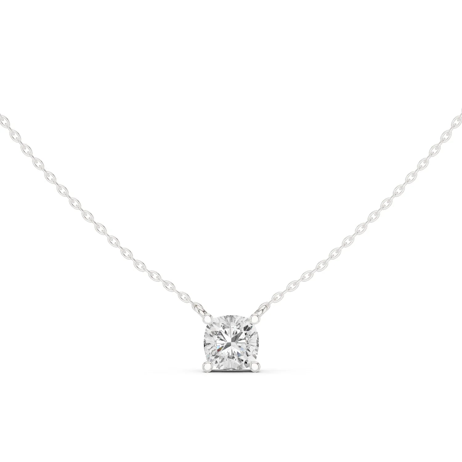 Cushion Grace Solitaire Diamond Pendant