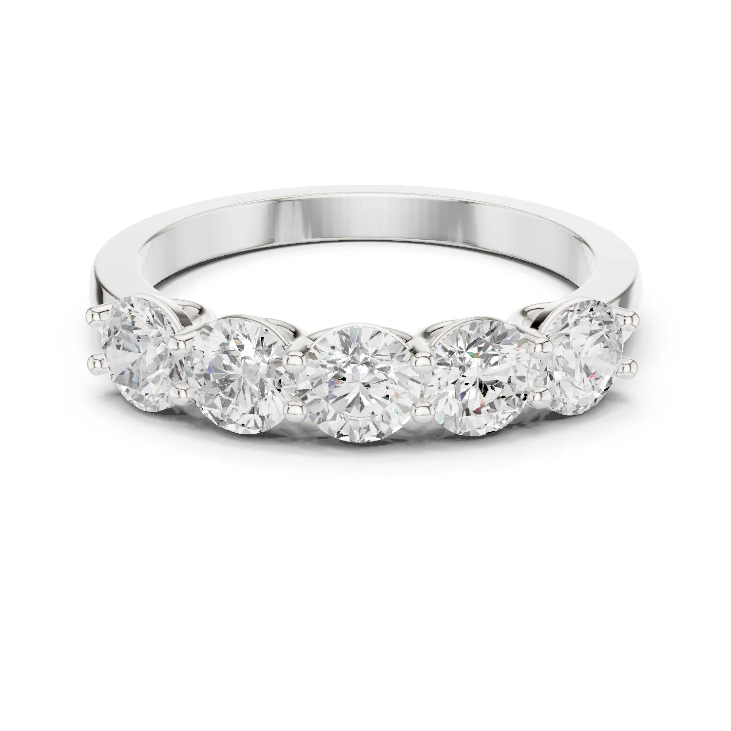 Round Cut Diamond Half Eternity Band