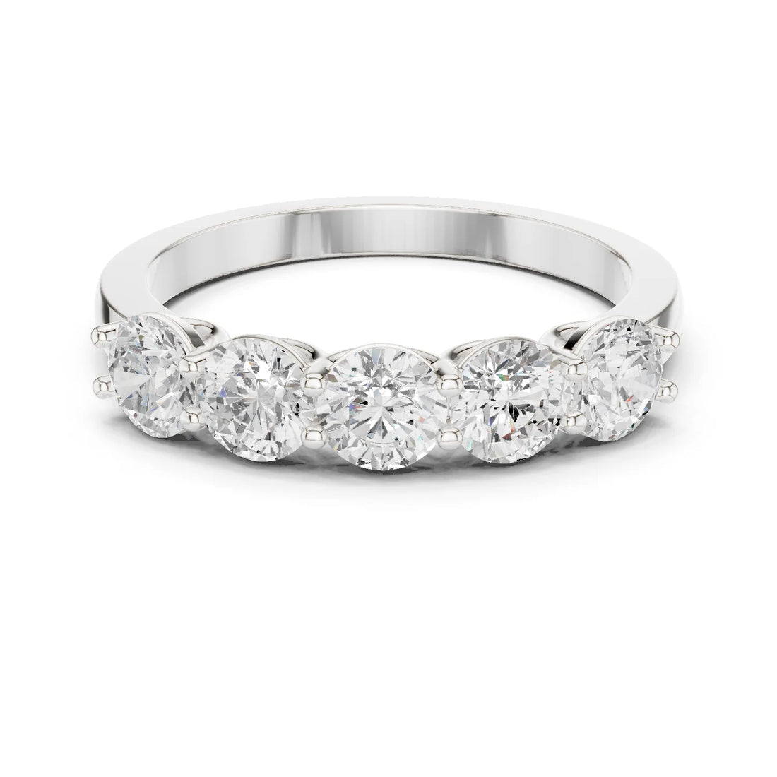 Round Cut Diamond Half Eternity Band