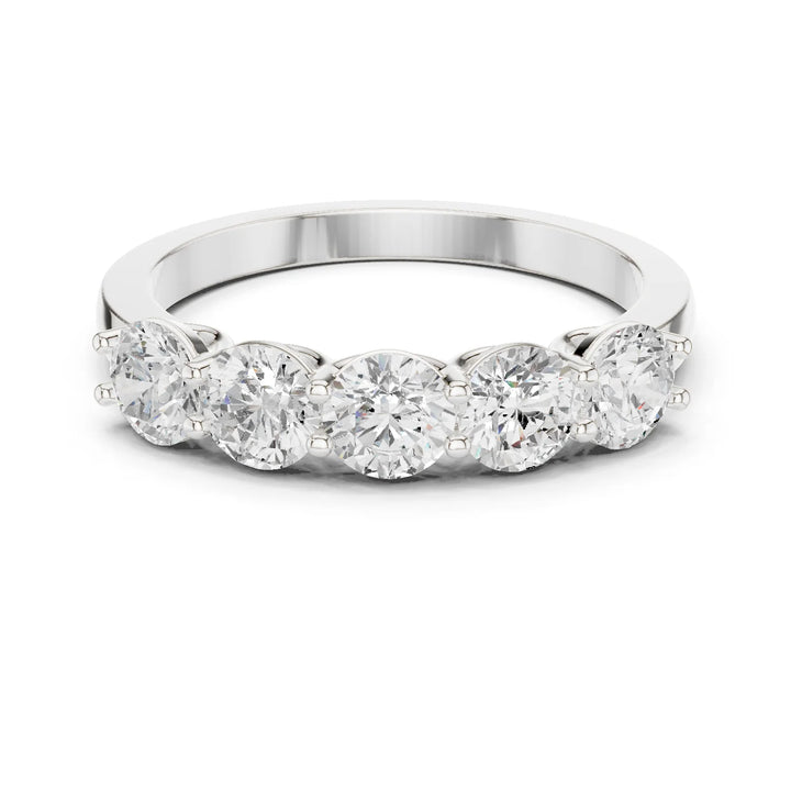 Round Cut Diamond Half Eternity Band