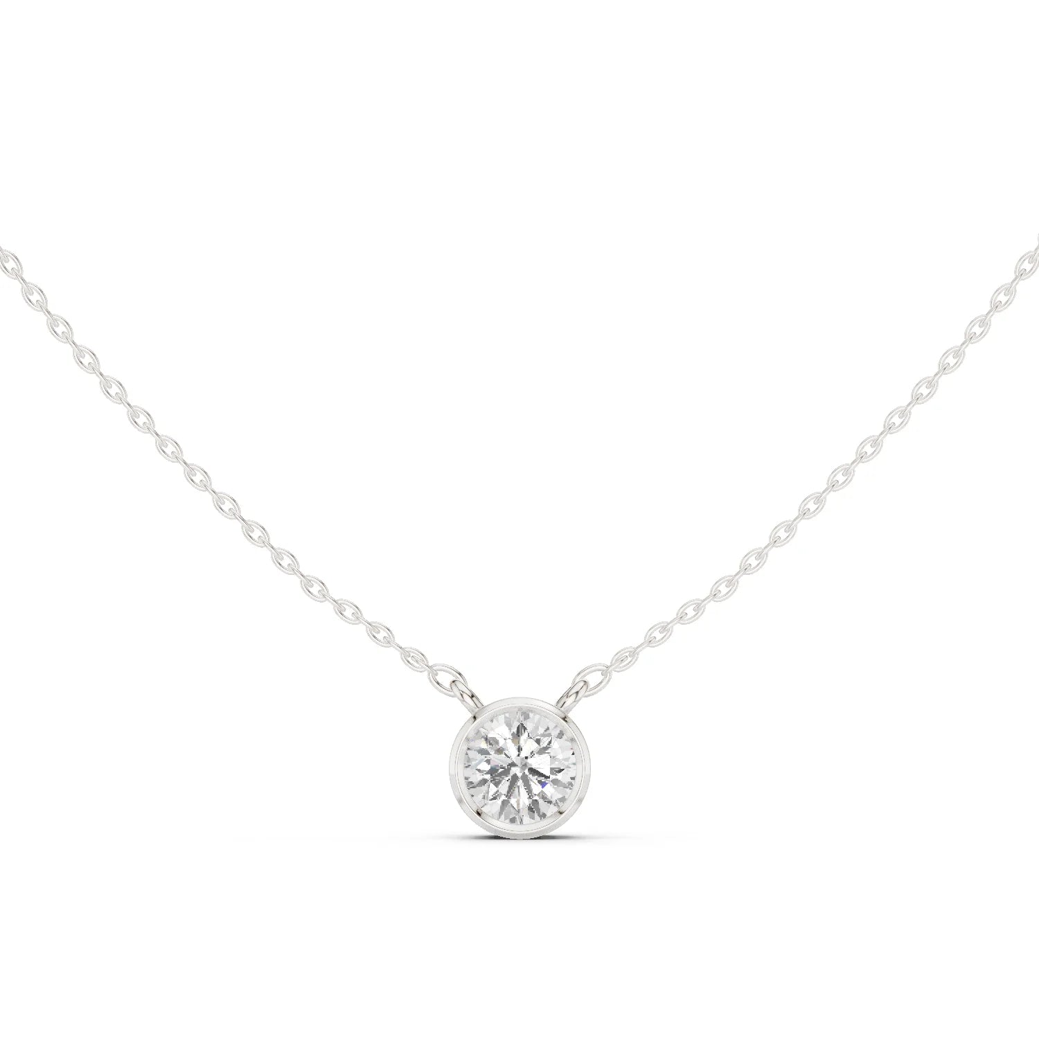 Aurelia Round Bezel Solitaire Diamond Pendant