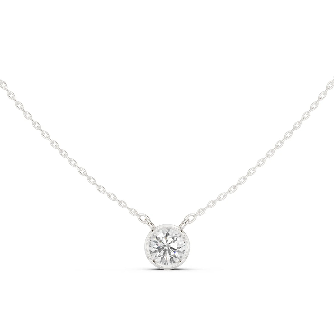 Aurelia Round Bezel Solitaire Diamond Pendant