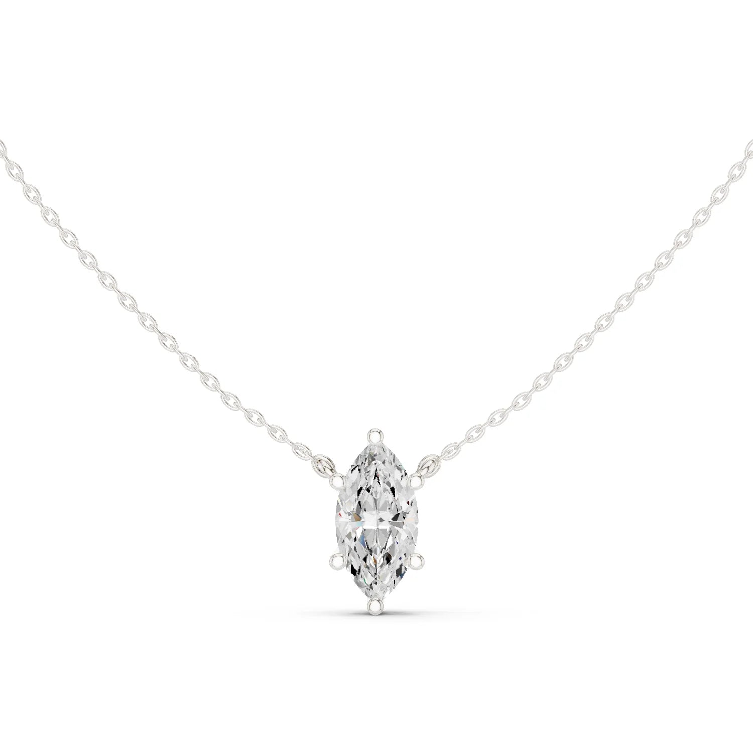 Marquise Grace Solitaire Diamond Pendant