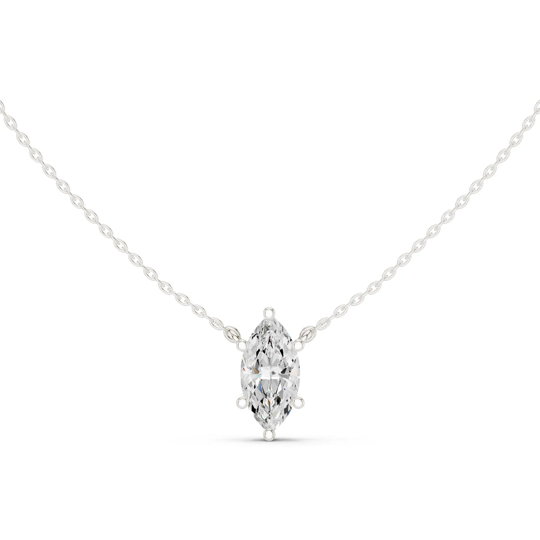 Marquise Grace Solitaire Diamond Pendant