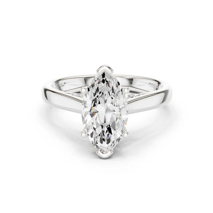 Marquise Cut Diamond Cathedral Pave Engagement Ring