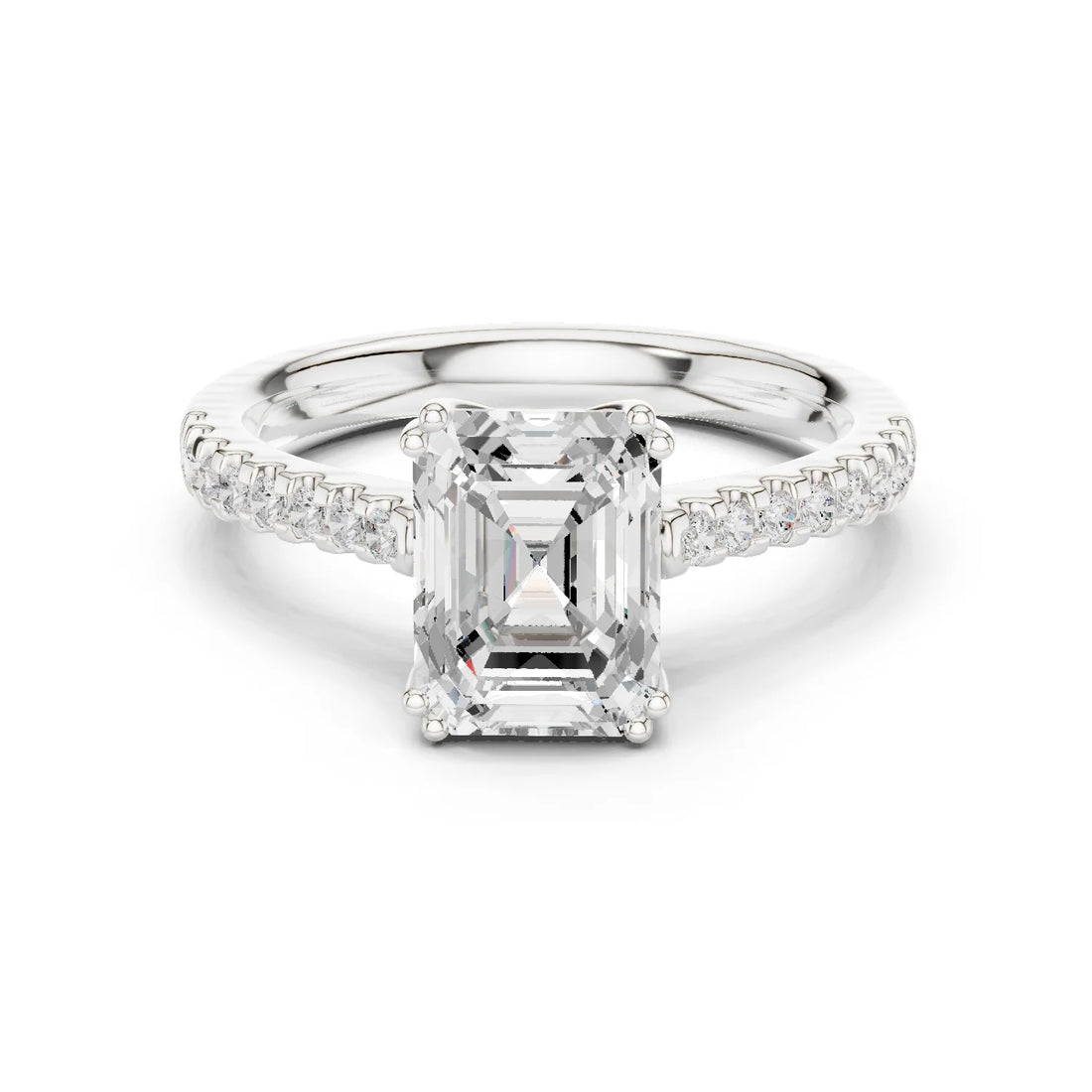Emerald-Cut Diamond Engagement Ring with Split Shank
