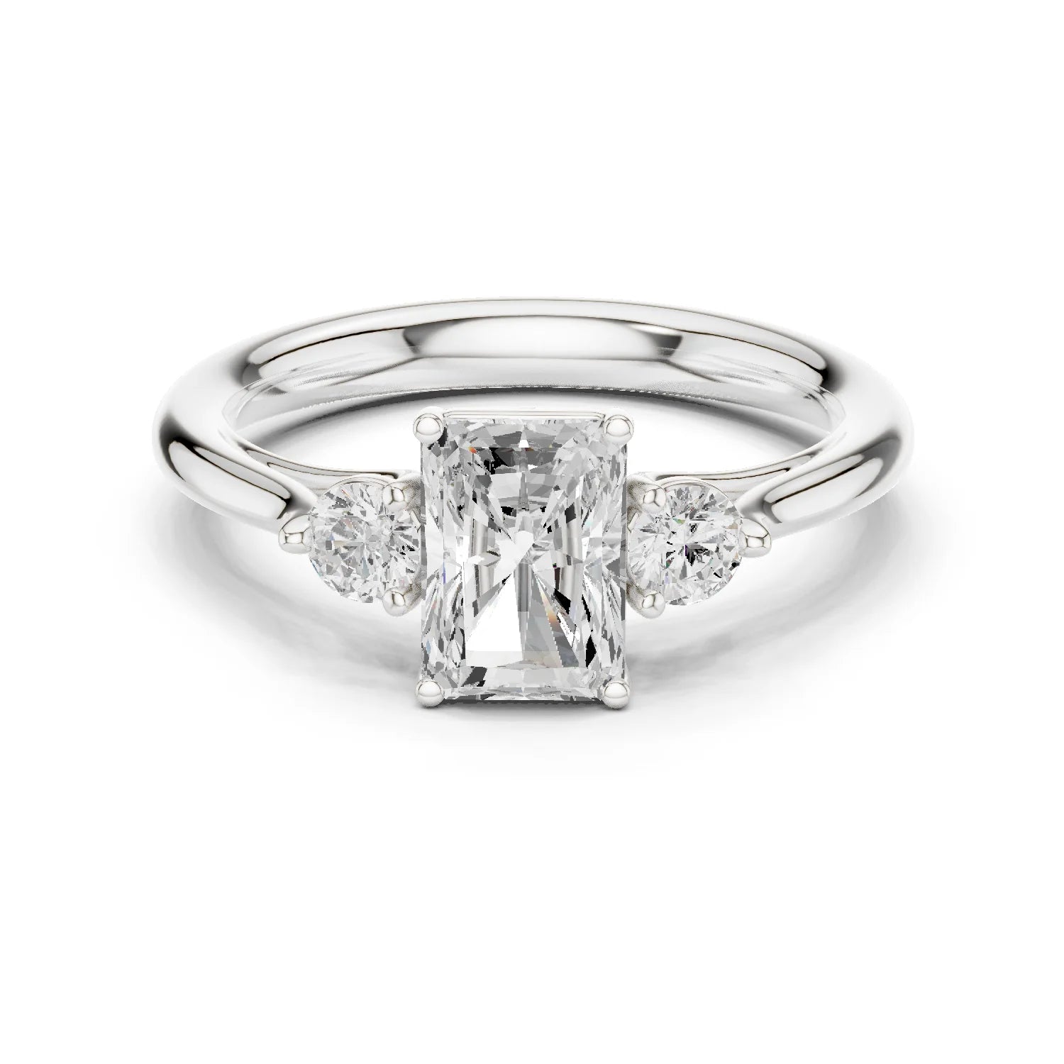 Radiant-Cut Three-Stone Diamond Engagement Ring